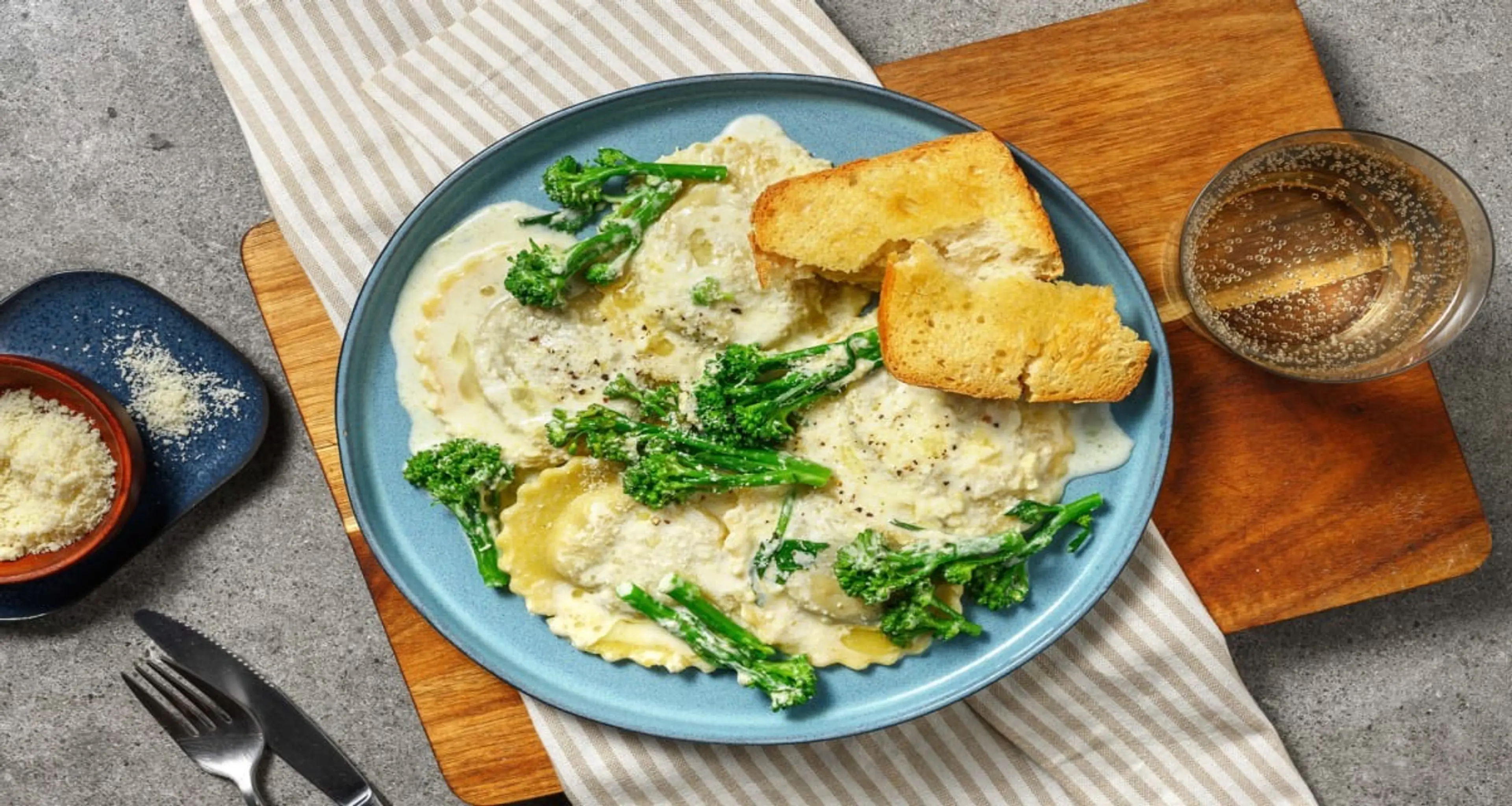 Parma Ham Pasta in Creamy Garlic Sauce with TenderstemÂ® Bro