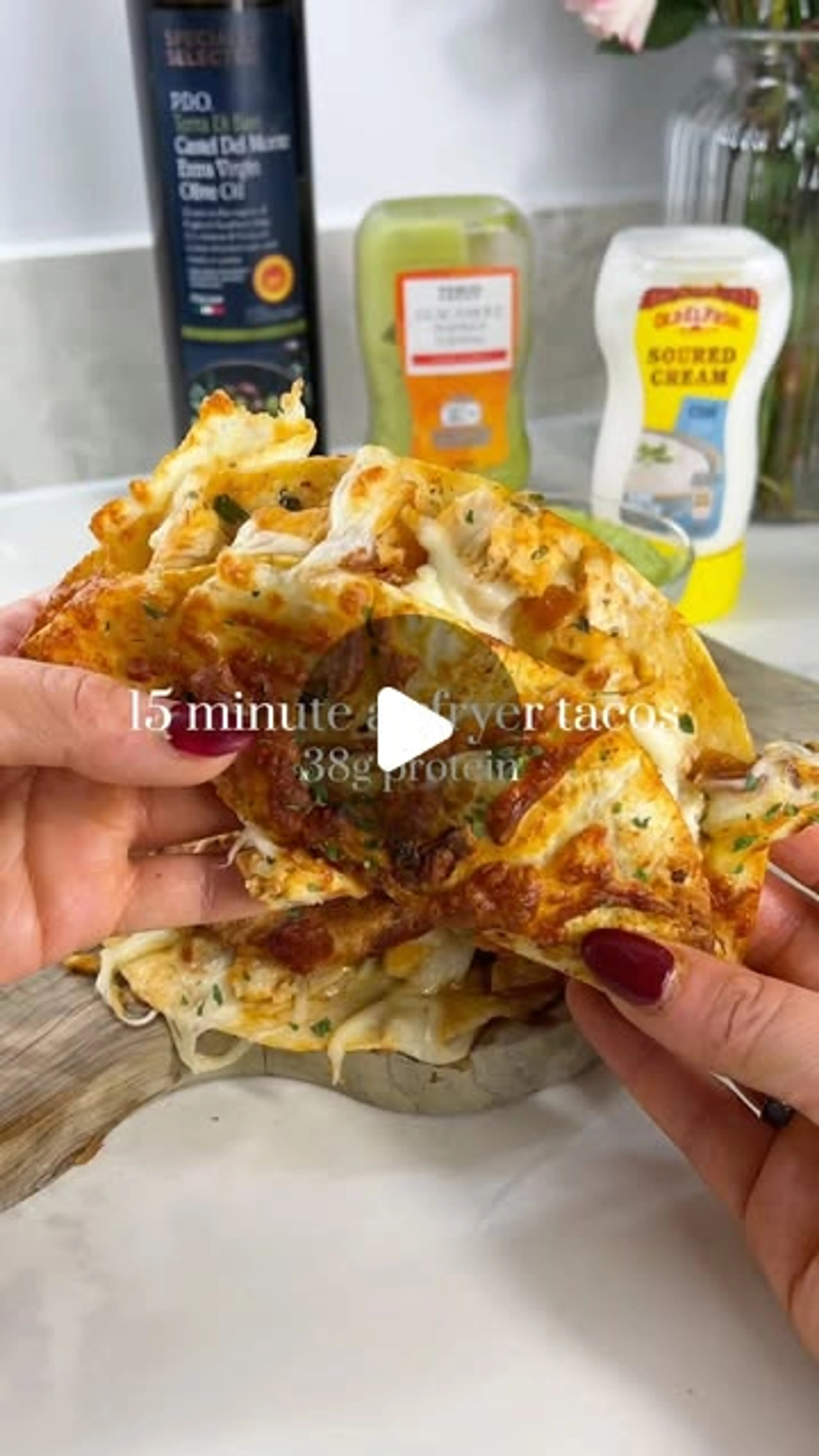 Got 15 Mins? Try These High Protein Cheesy Chicken Tacos