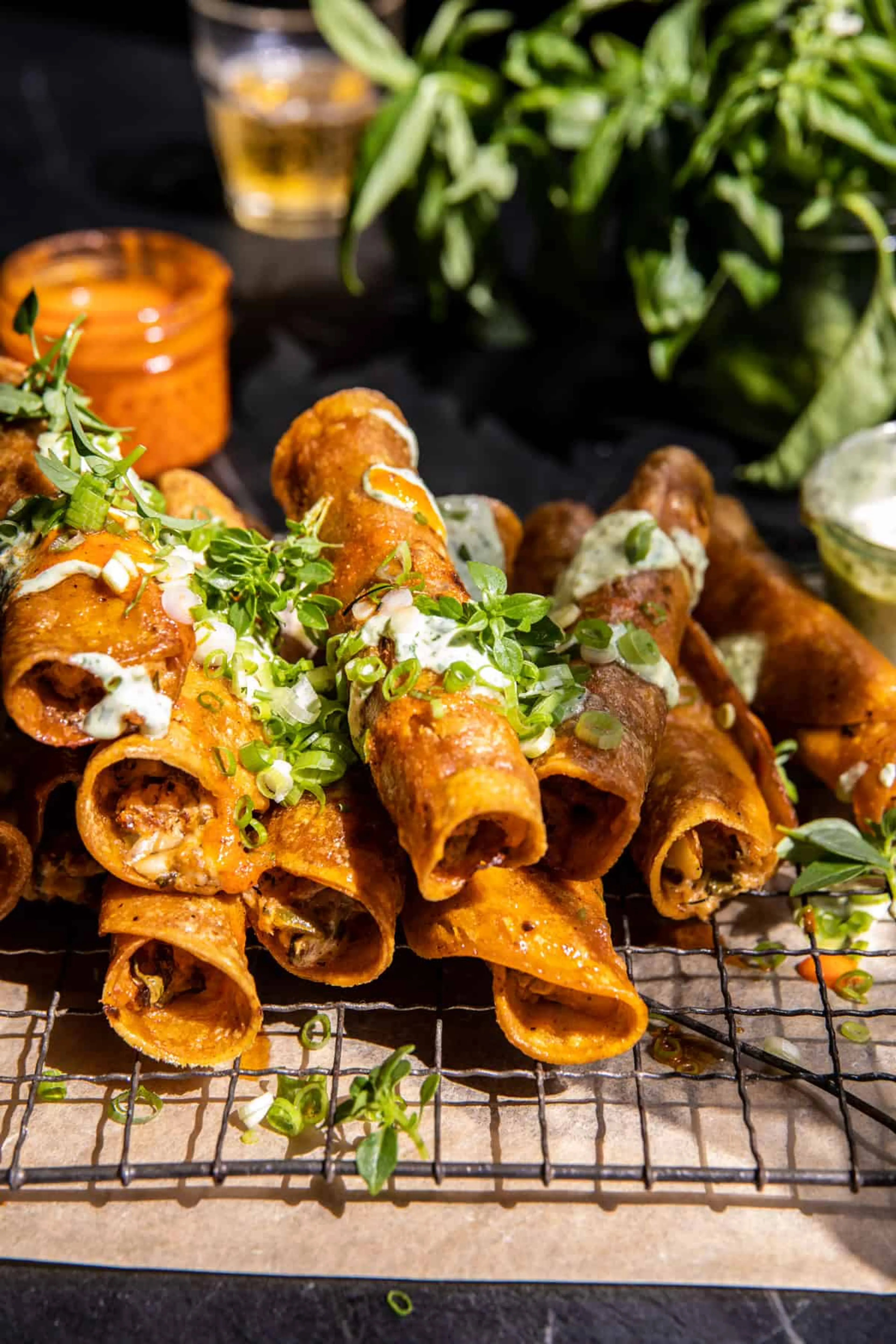 Crispy Jalapeño Cream Cheese Cauliflower Taquitos