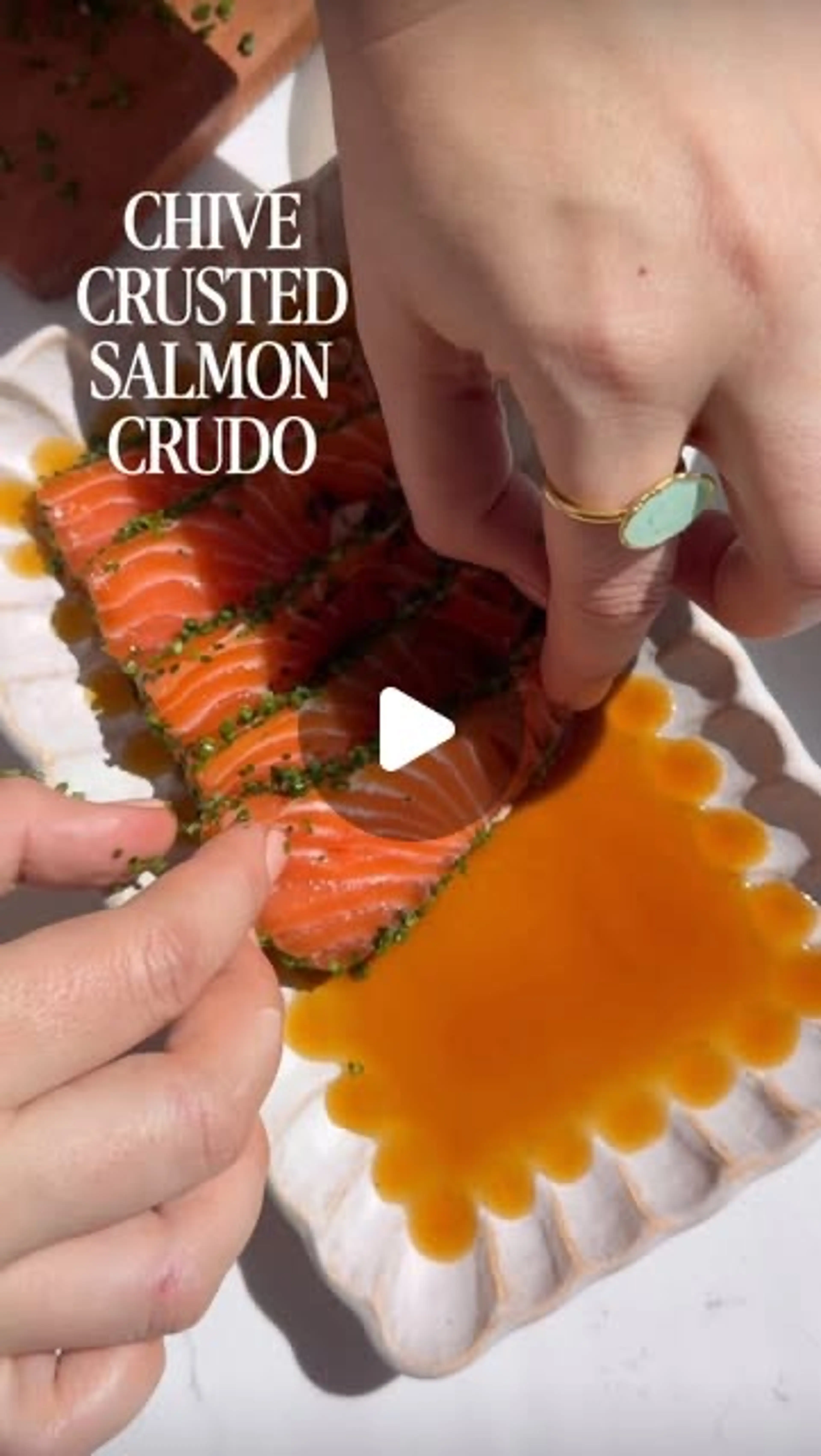 Chive Crusted Salmon Crudo for My "just a Bite" Series Ep.7!