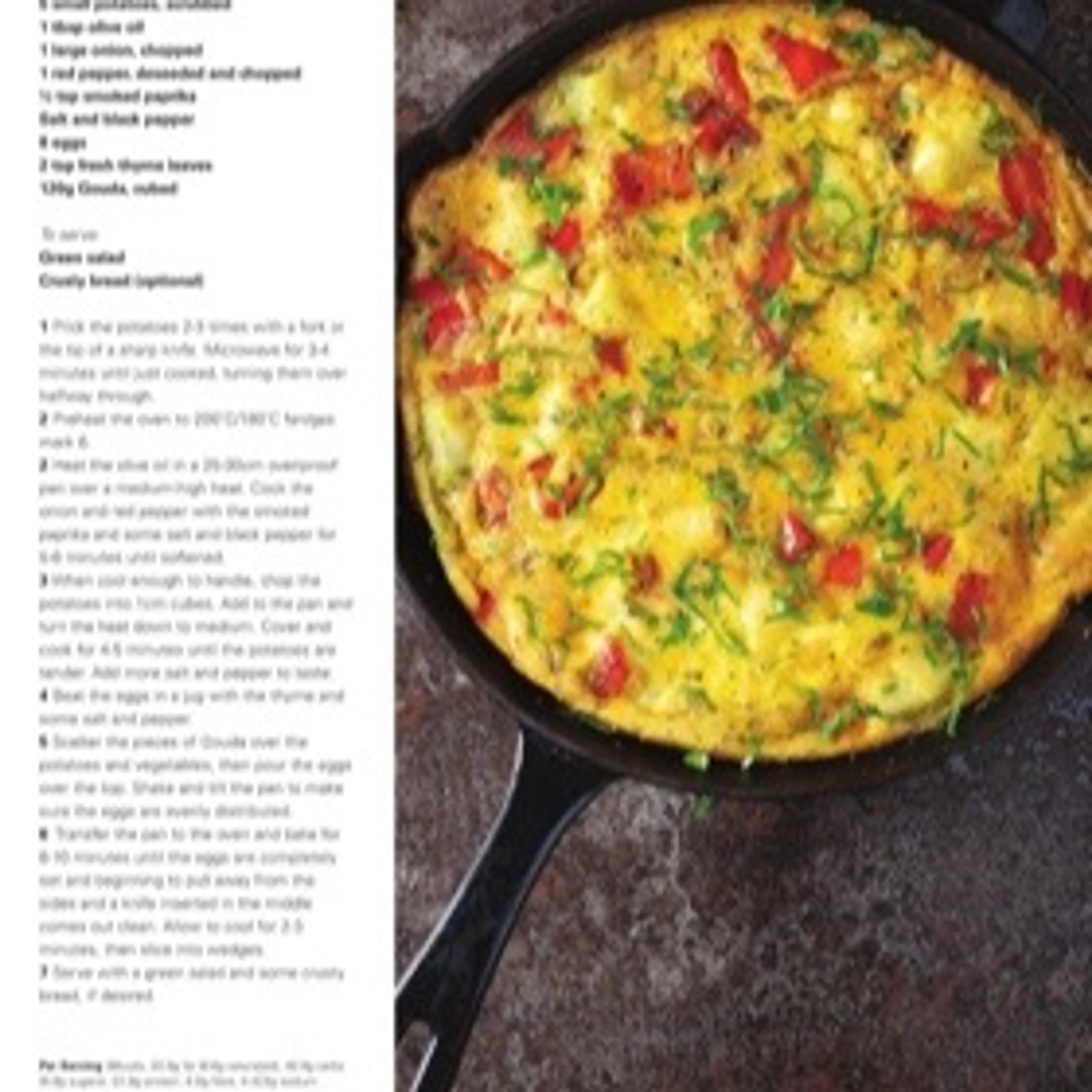 Cheesy potato and red pepper frittata