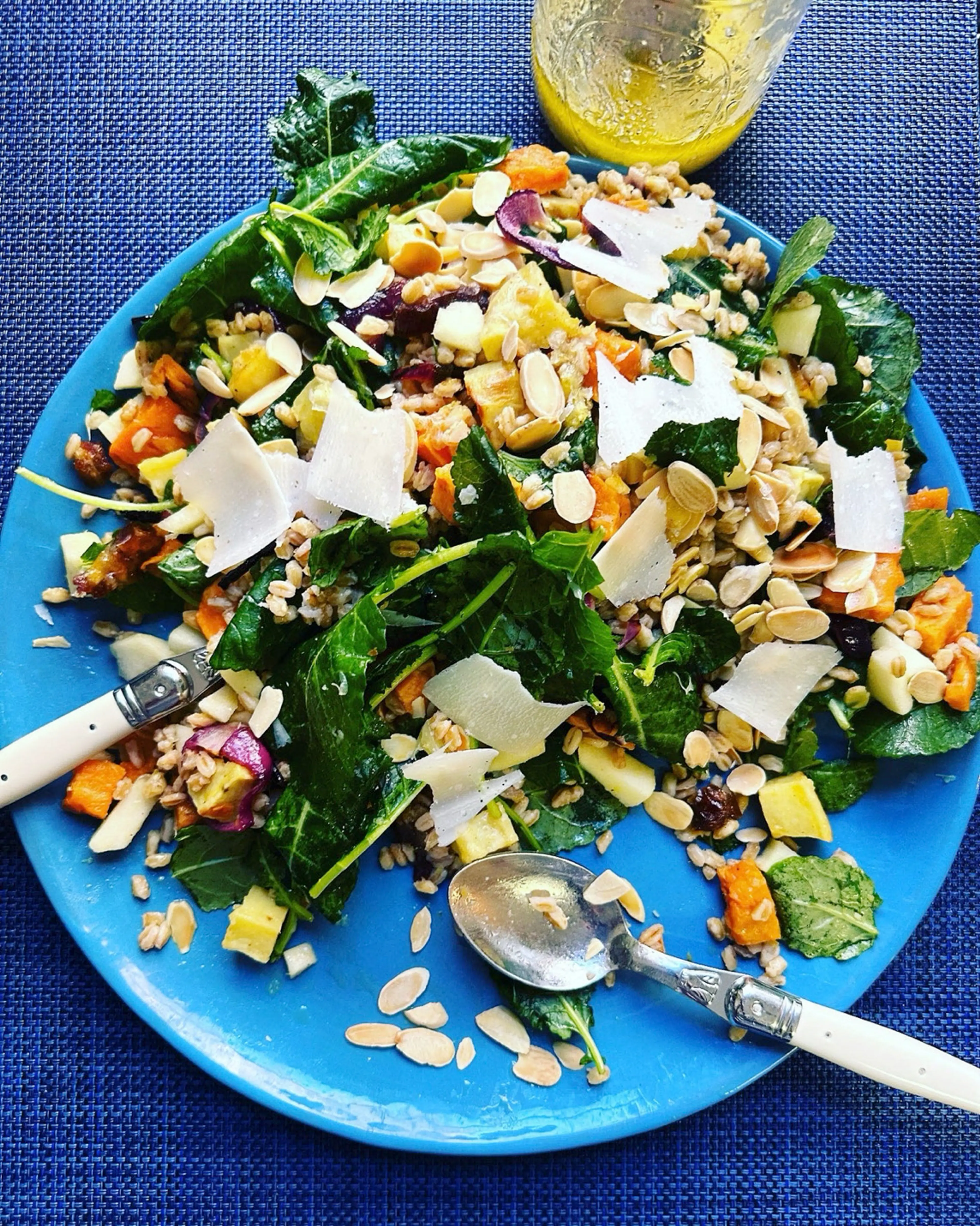 A Personal Farro Salad with Roasted Sweet Potatoes, Granny S