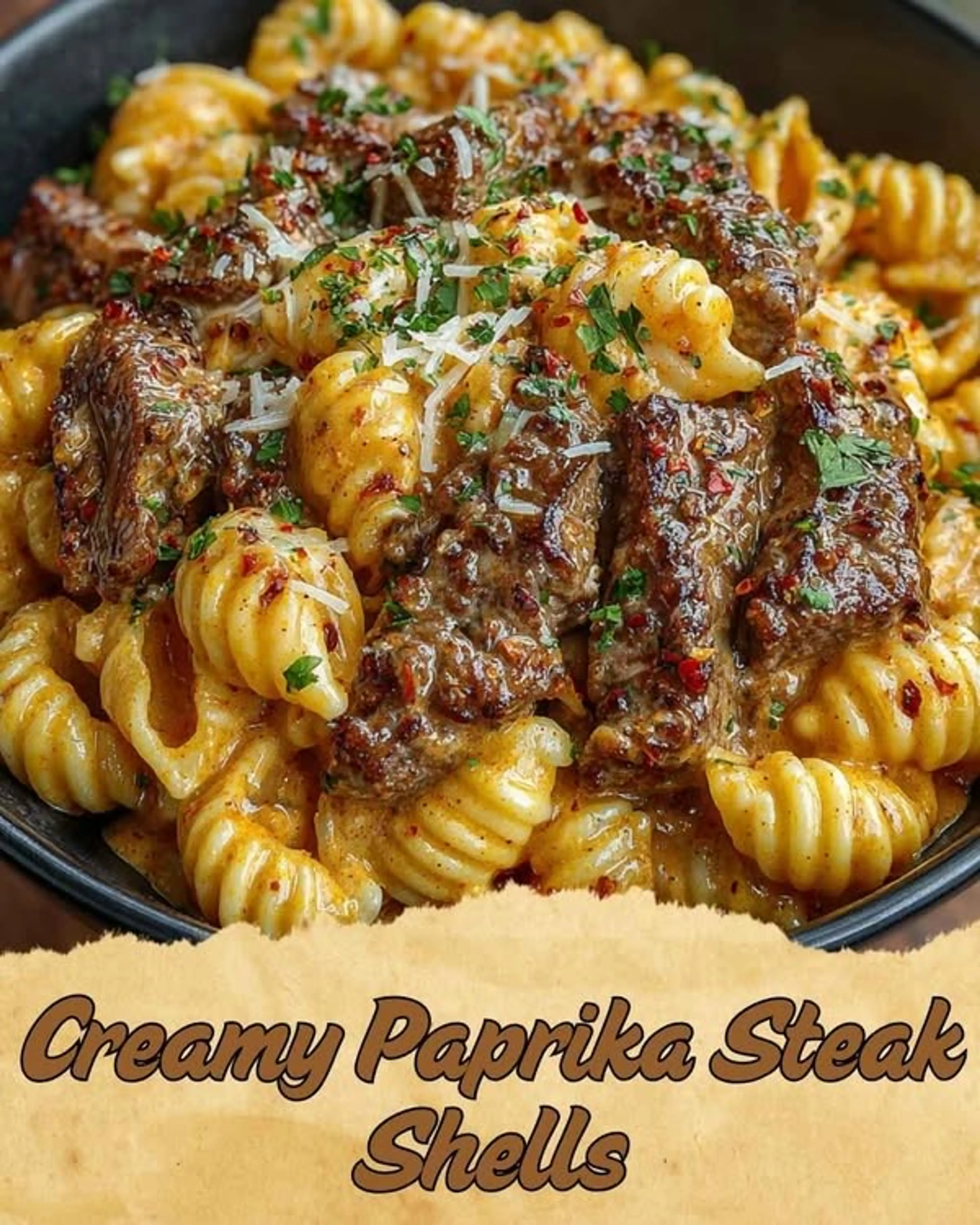 Creamy Paprika Steak Shells