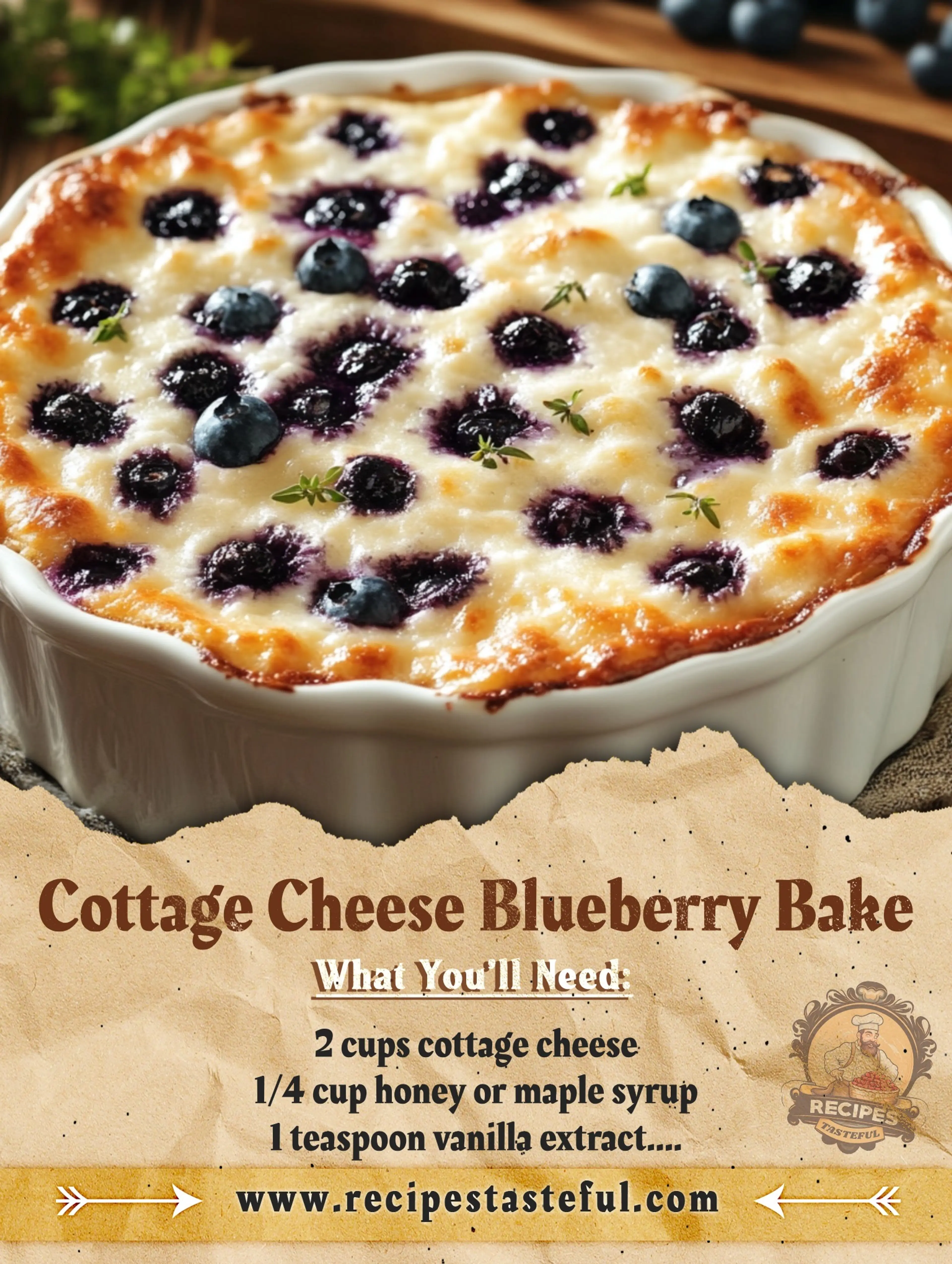 Cottage Cheese Blueberry Bake