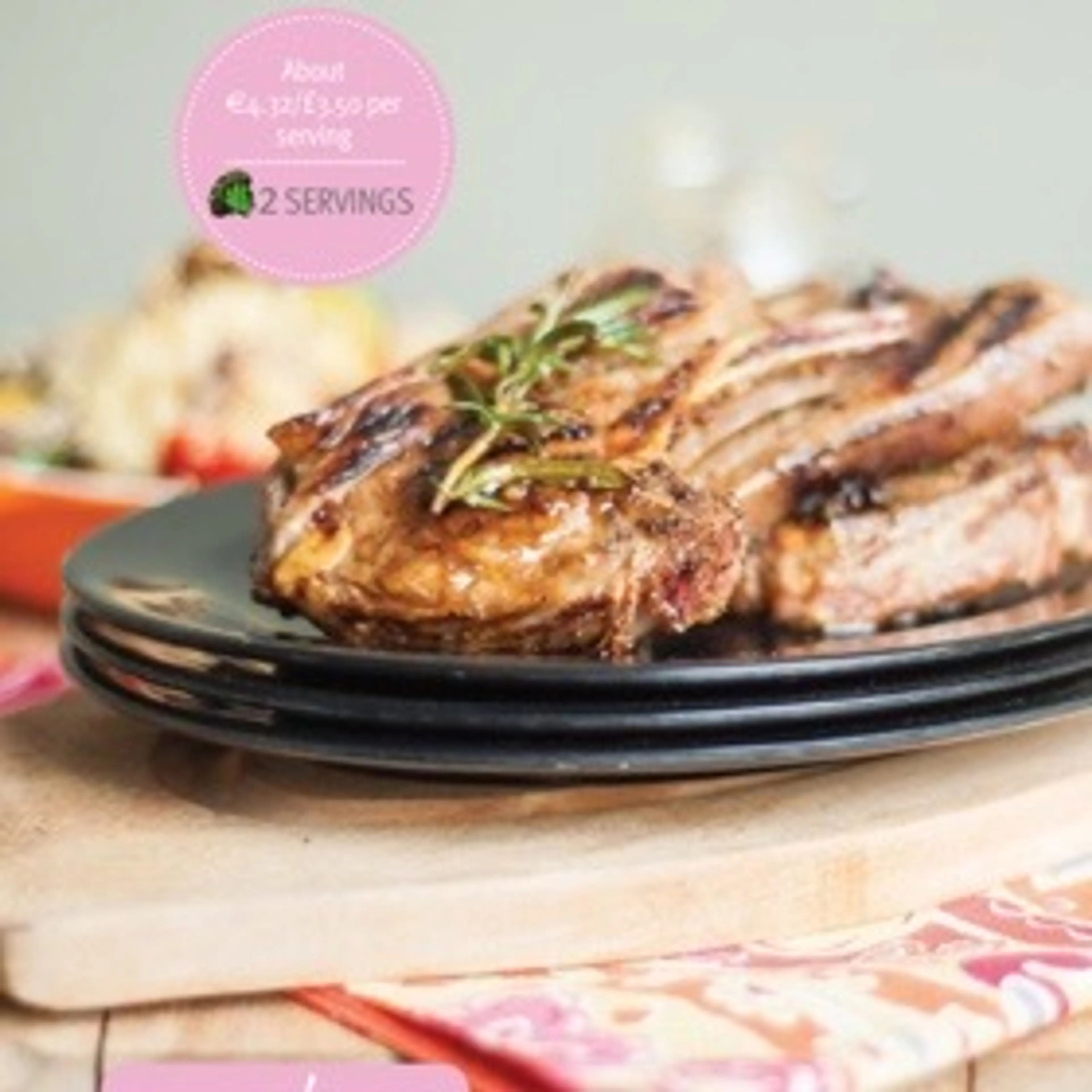 Grilled lamb chops with  Mediterranean couscous