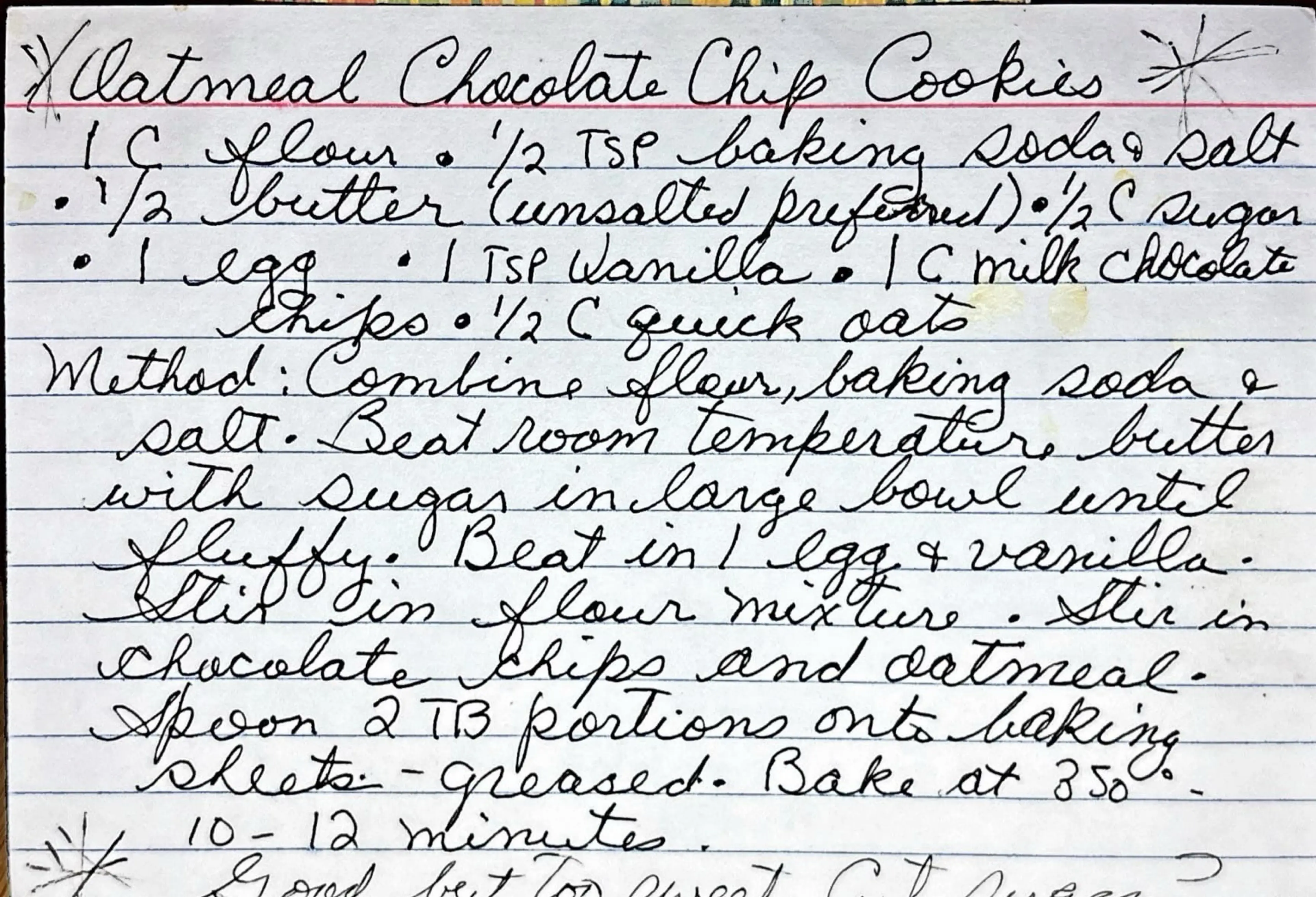 Oatmeal Chocolate Chip Cookies