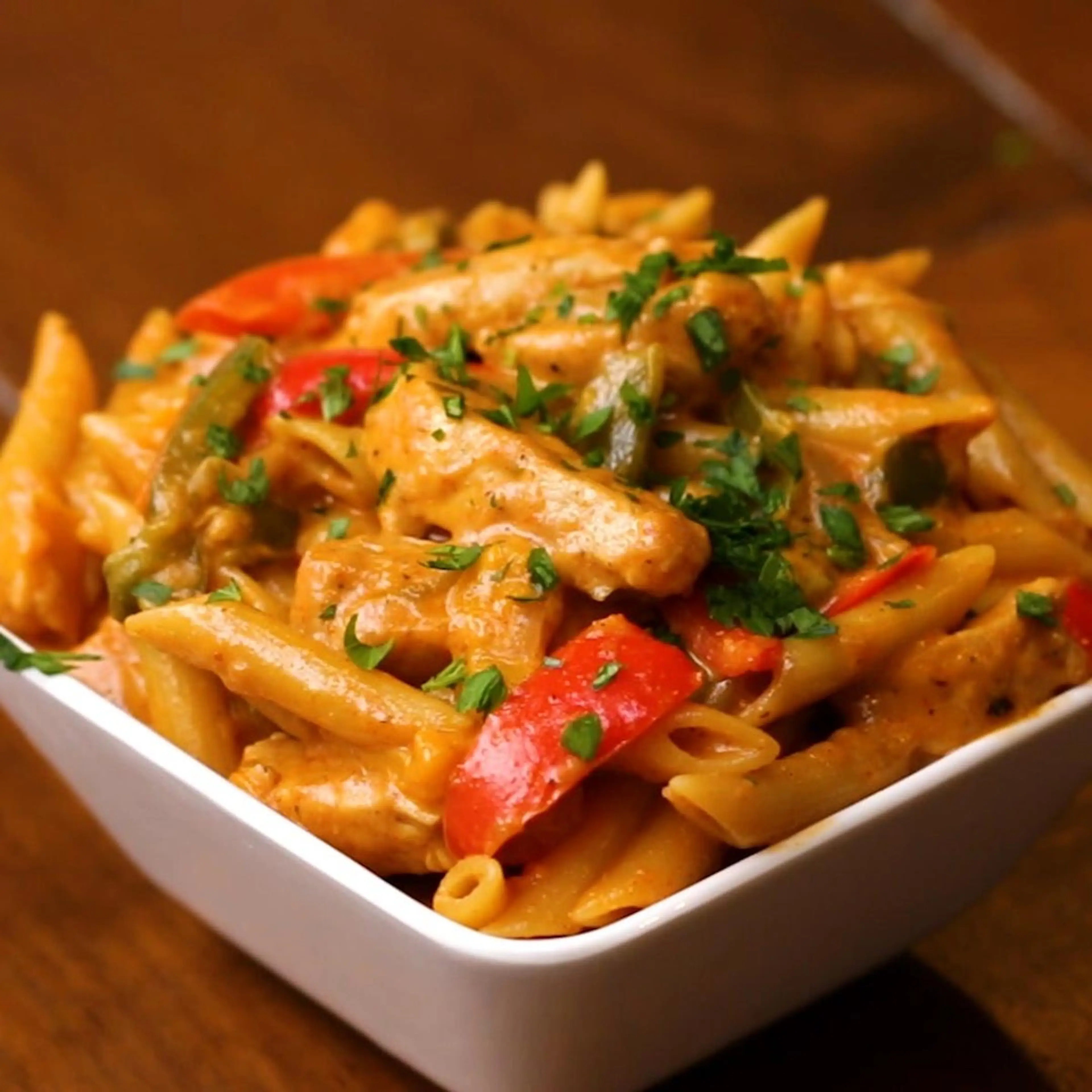 One-Pot Chicken Fajita Pasta Recipe by Tasty