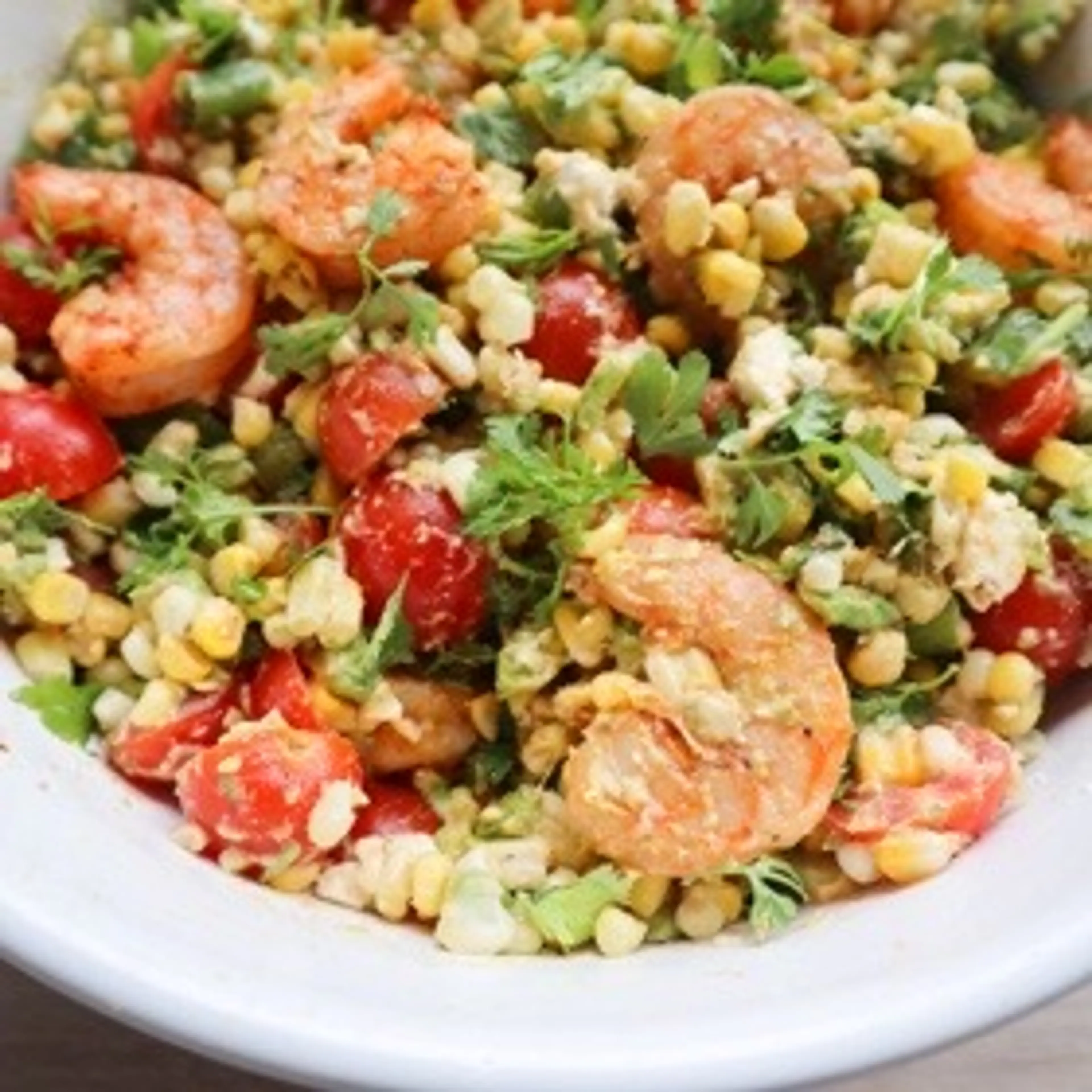 Grilled Corn & Shrimp Summer Salad