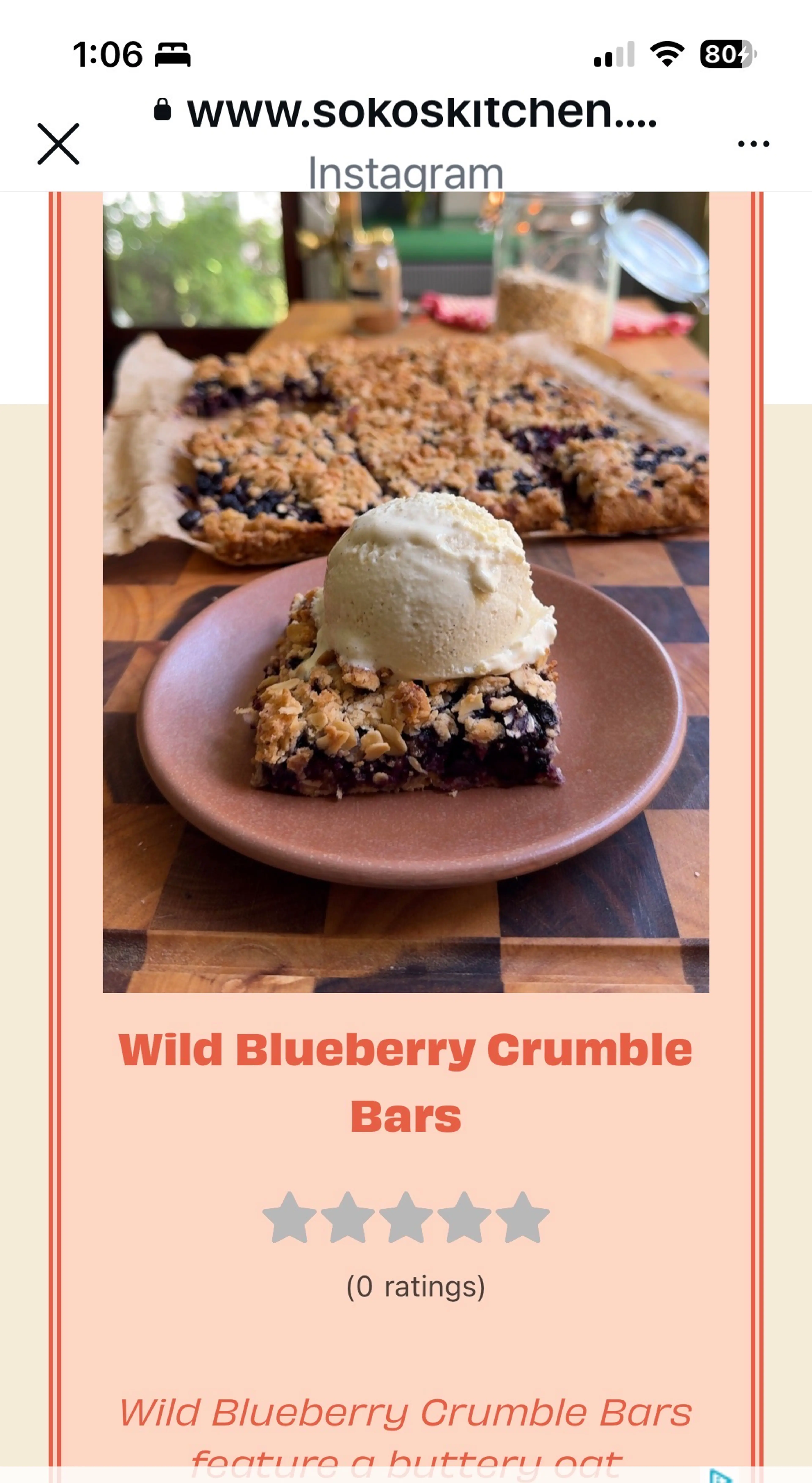 Wild Blueberry Crumble Bars