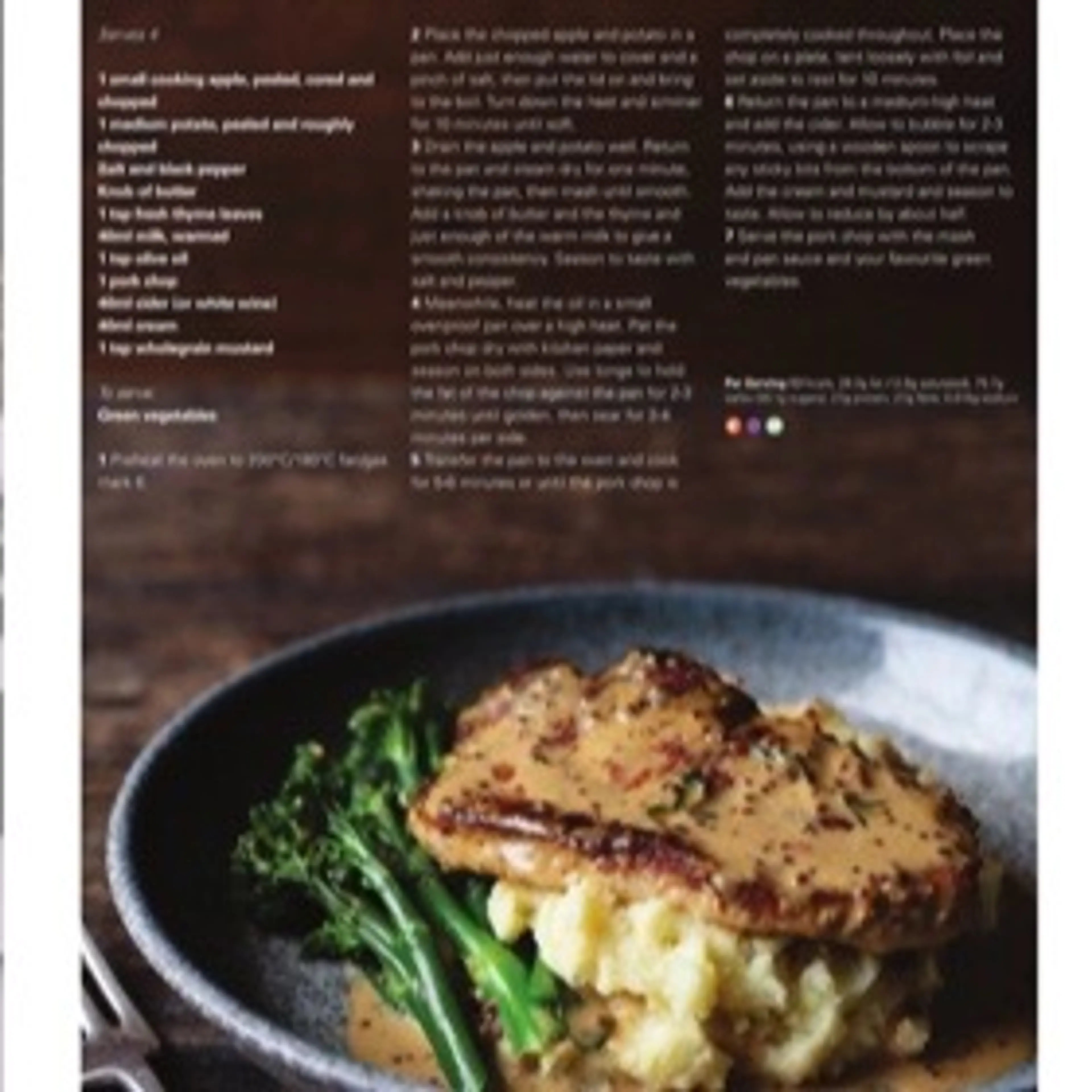 PAN-ROASTED PORK CHOP WITH APPLE AND POTATO MASH