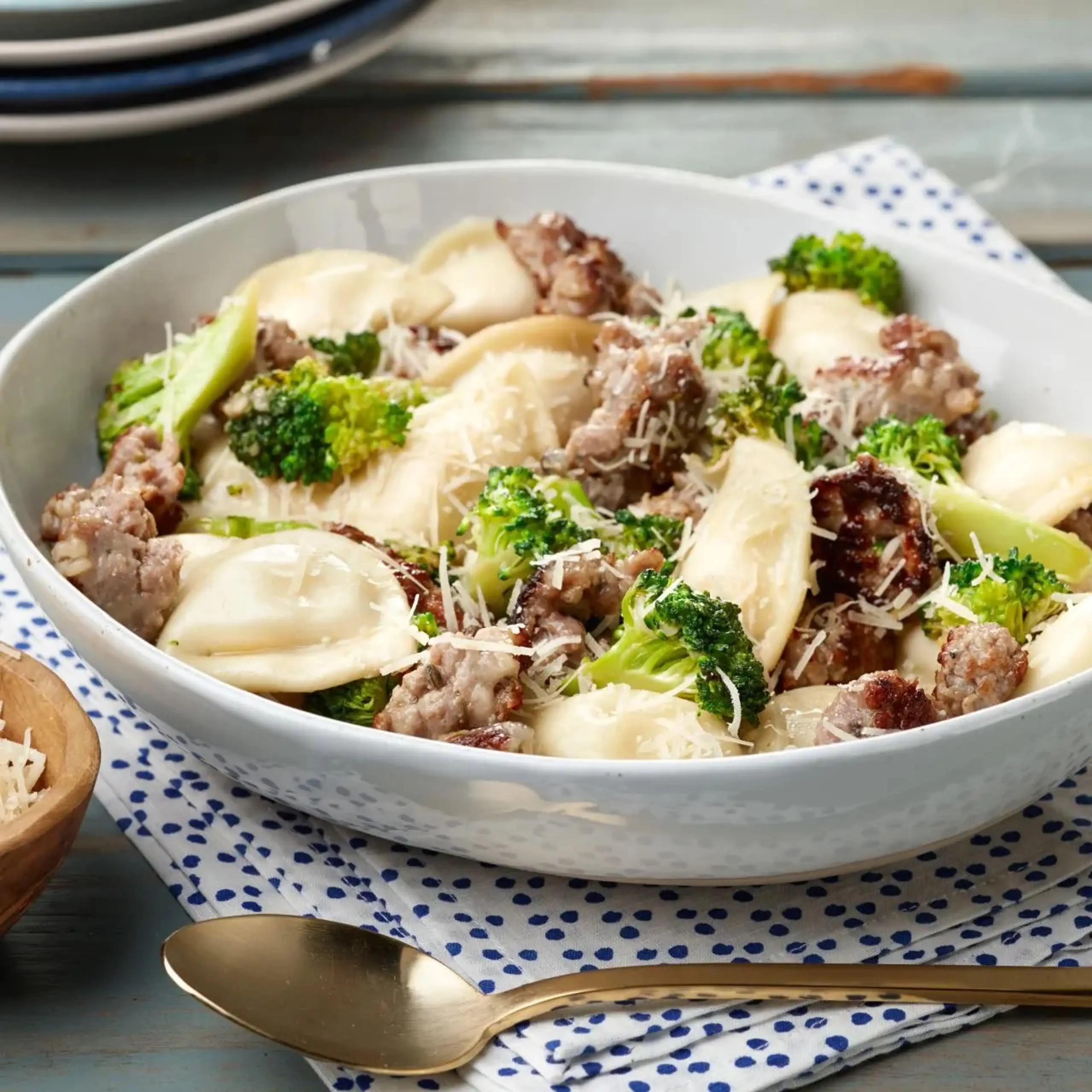 20-Minute Crispy Pierogies with Broccoli and Sausage