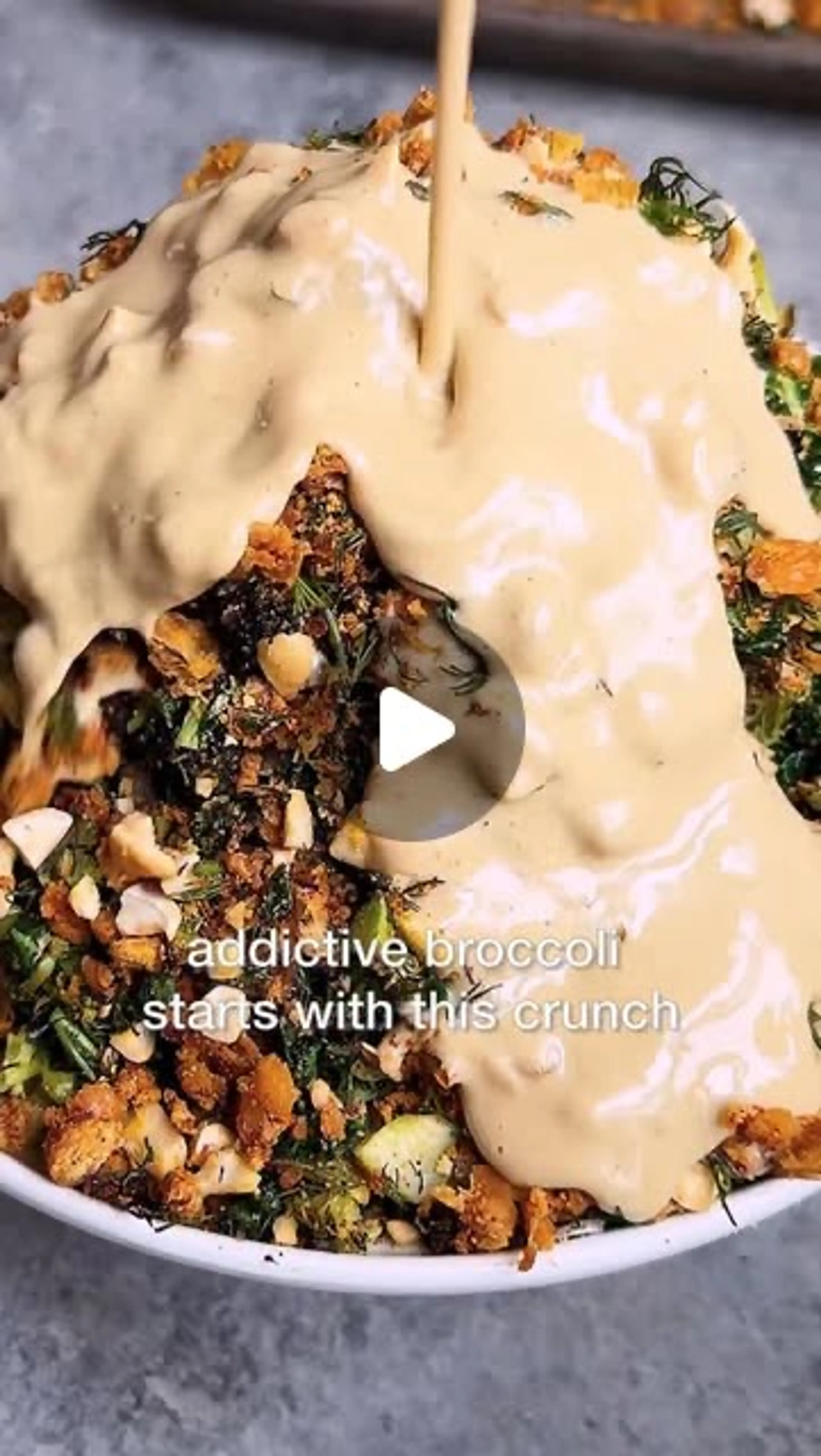 Roasted Broccoli Salad with Parmesan Chickpea Crunch & Lemon