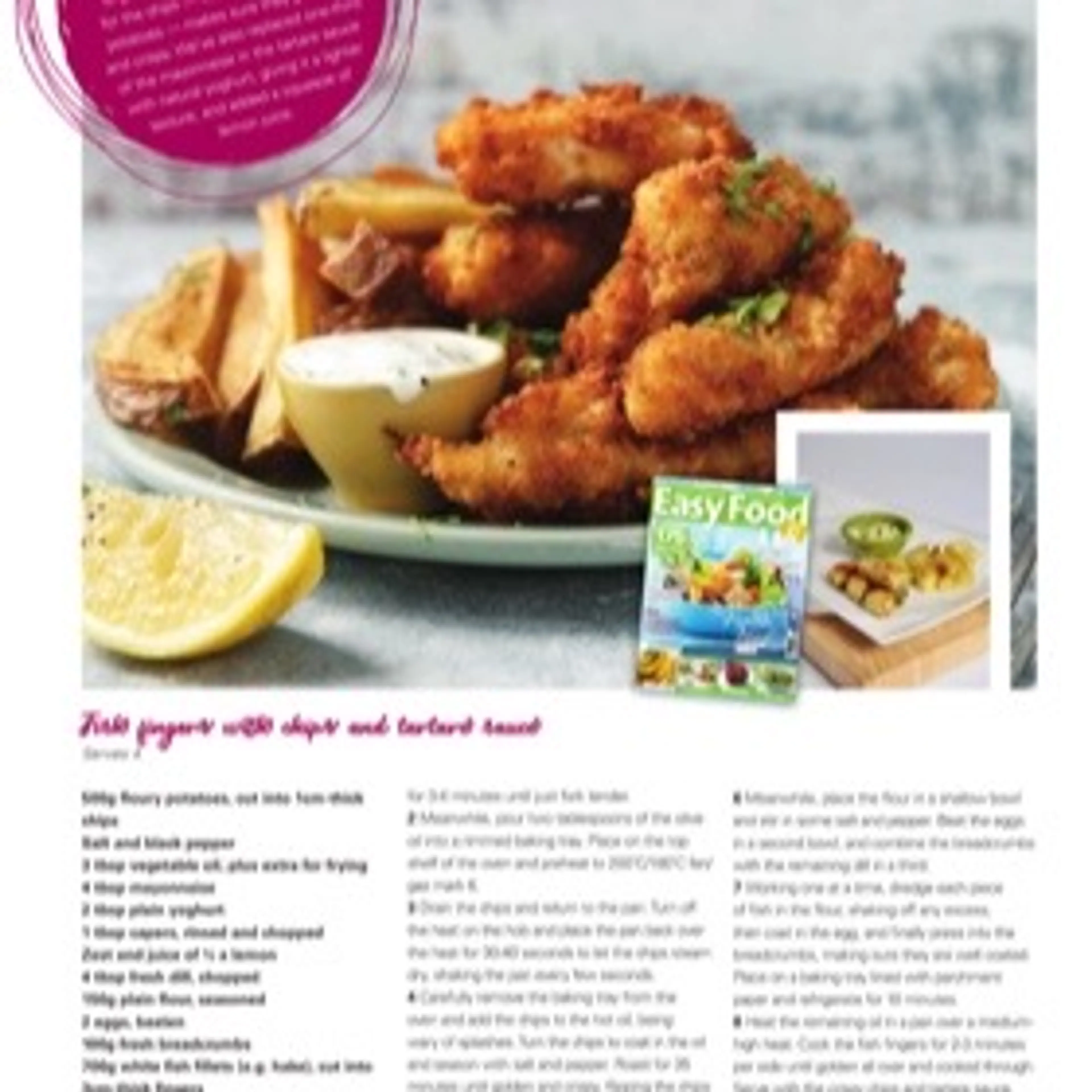 Fish Fingers With Chips And Tartare Sauce
