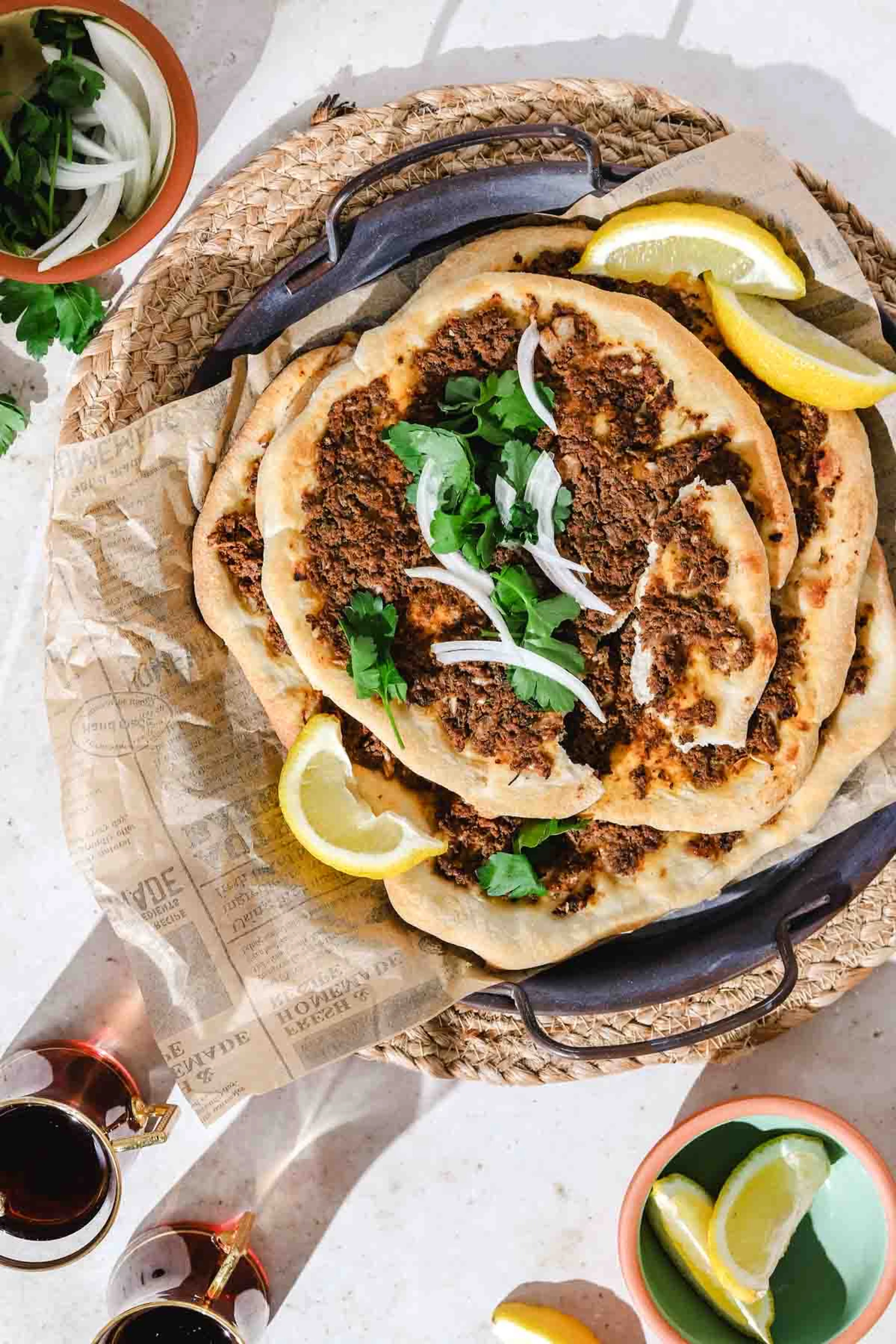 Lahm Bi Ajeen / Sfiha (Middle Eastern Flatbread)