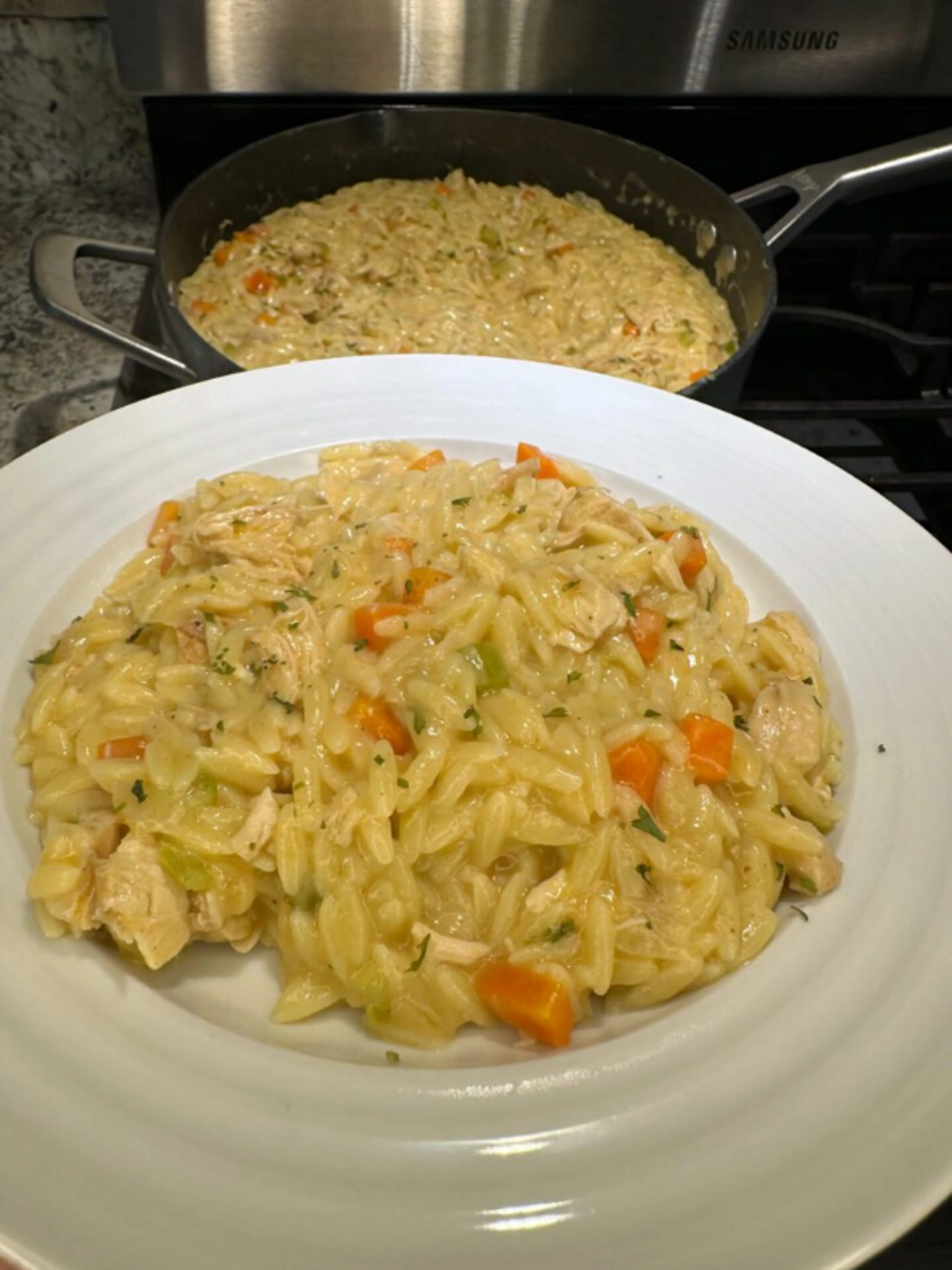 Creamy Chicken Pot Pie Orzo