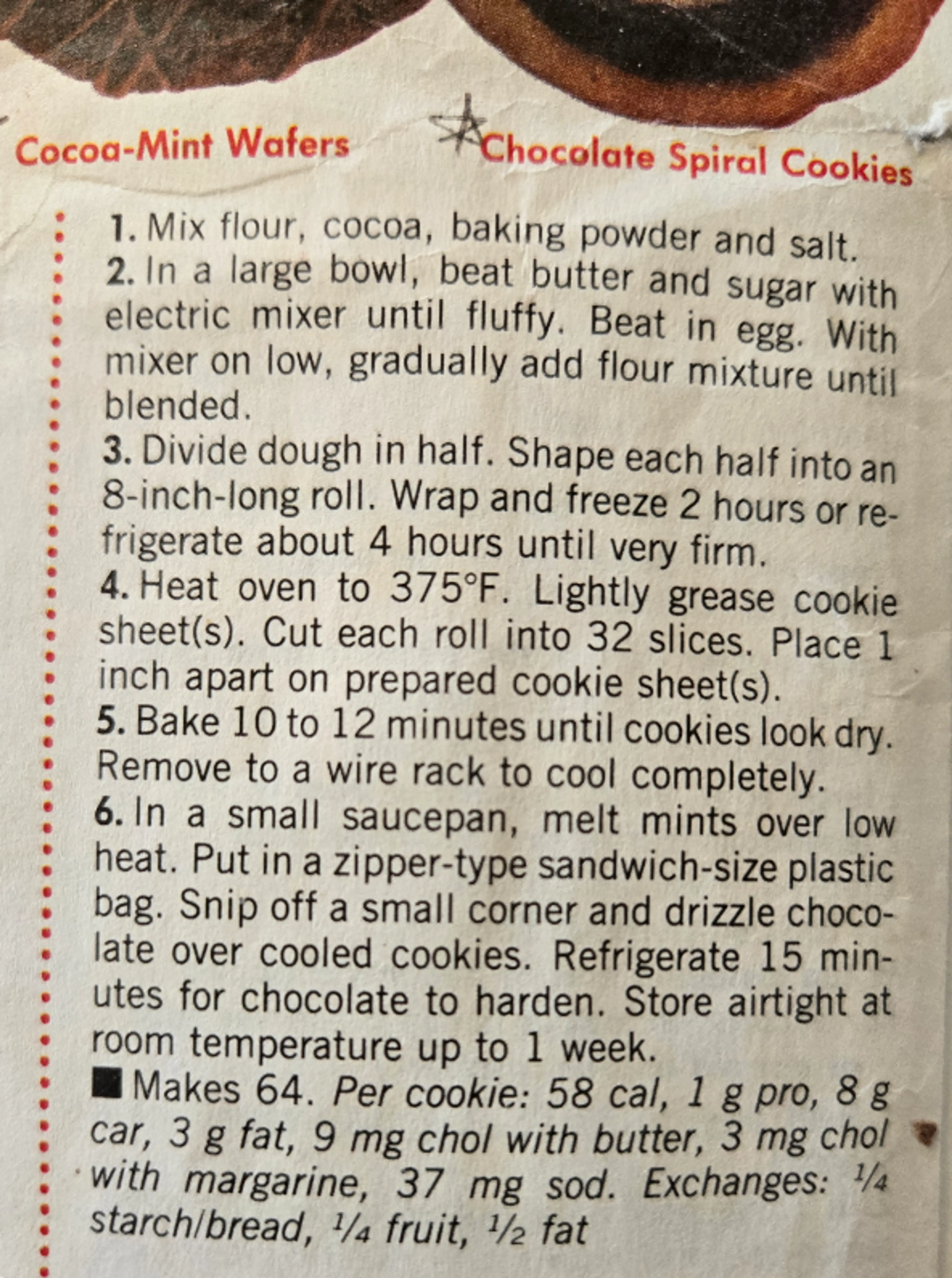 Cocoa-Mint Wafer Cookies