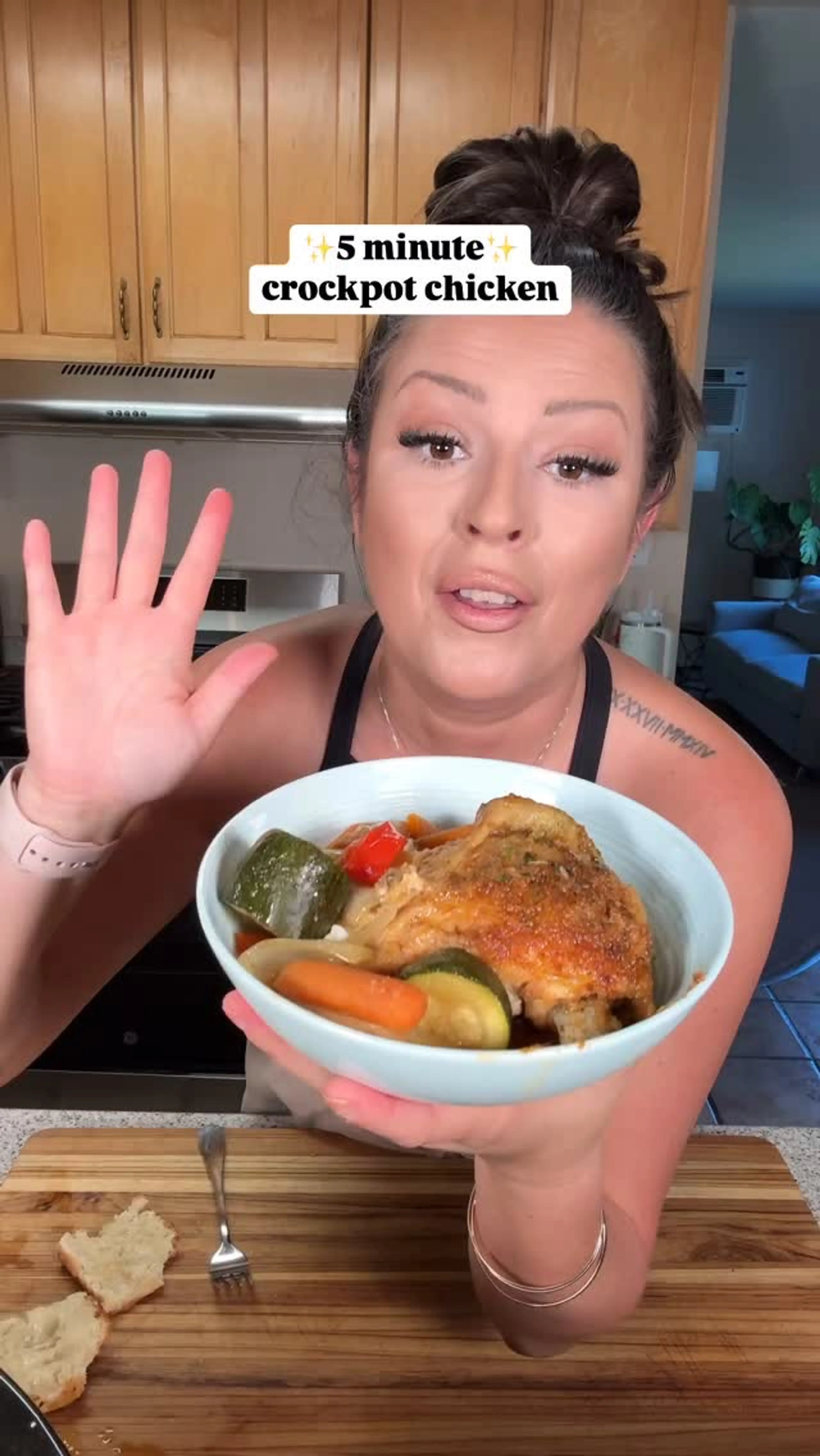5 Minute Crockpot Chicken & Veggies