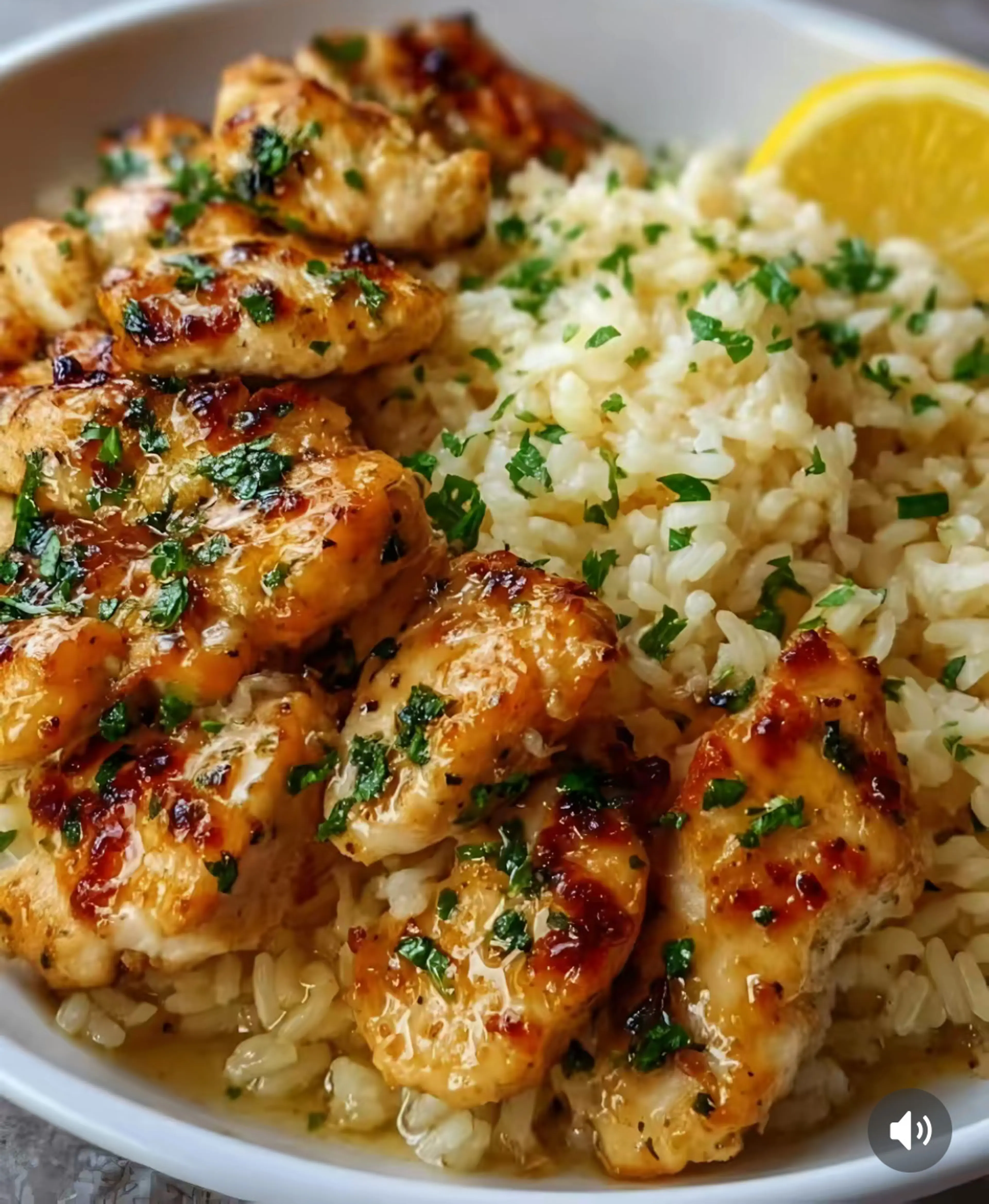 Chicken Scampi With Garlic Parmesan Rice