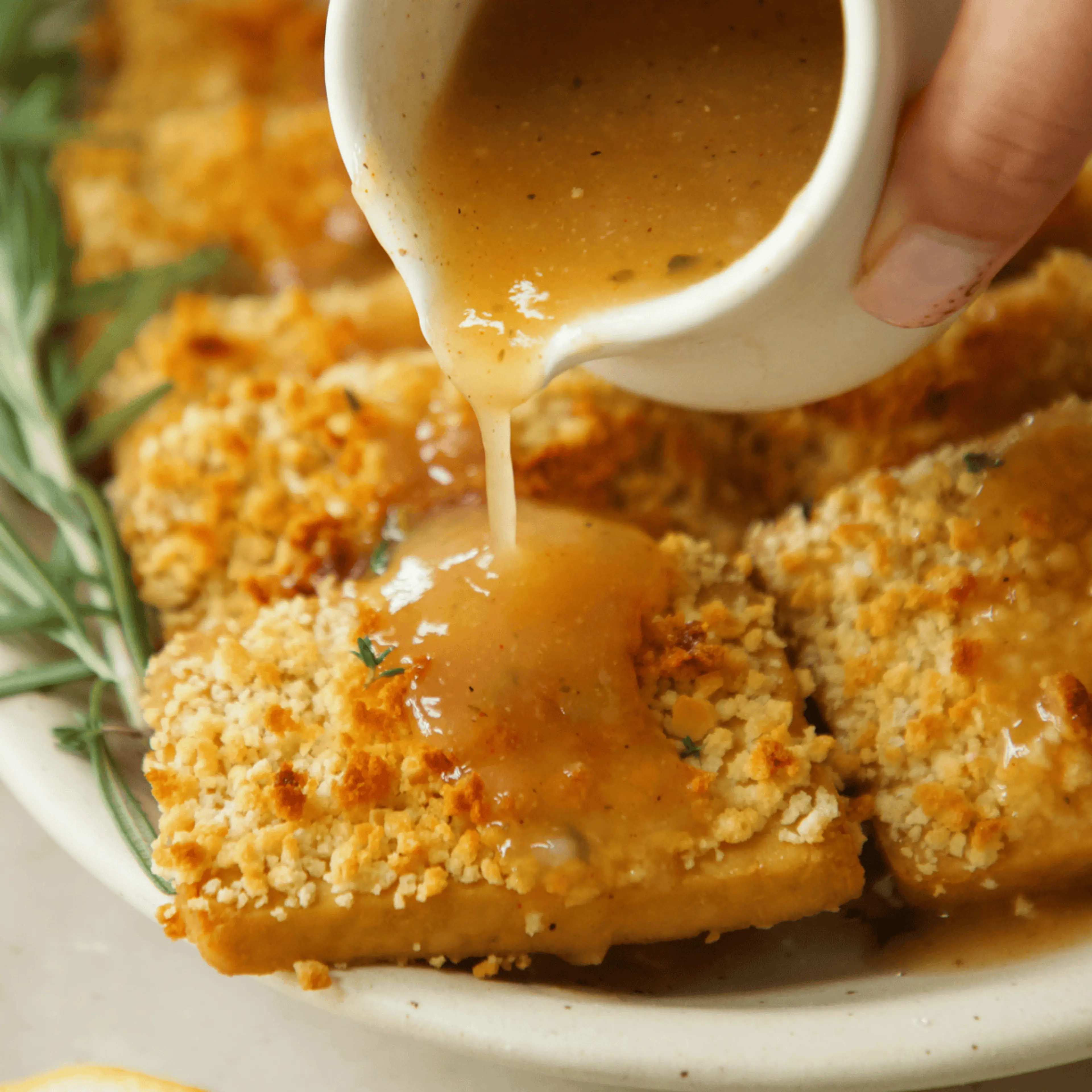 Breaded Tofu Cutlets and Gravy