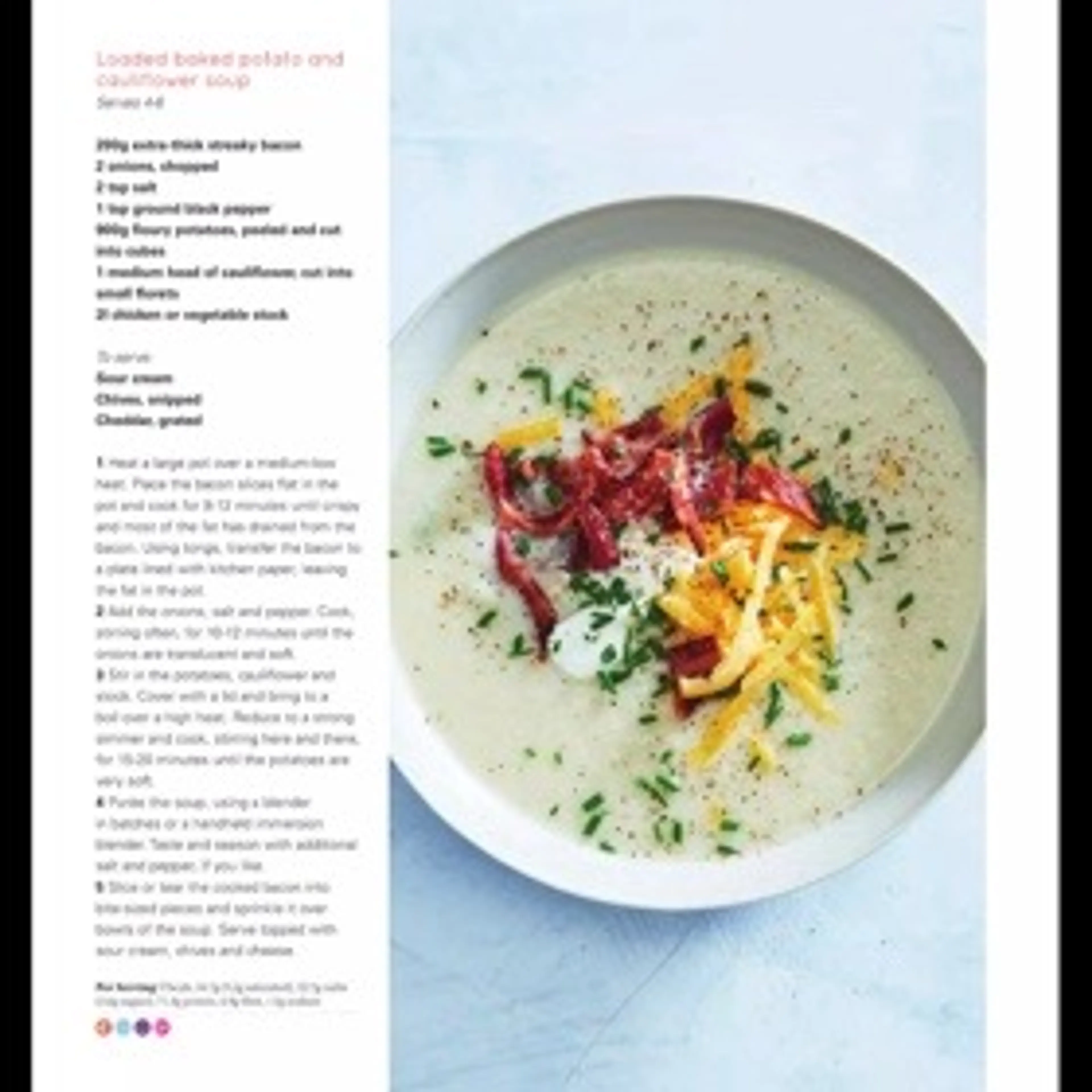 Loaded baked potato and cauliflower Soup