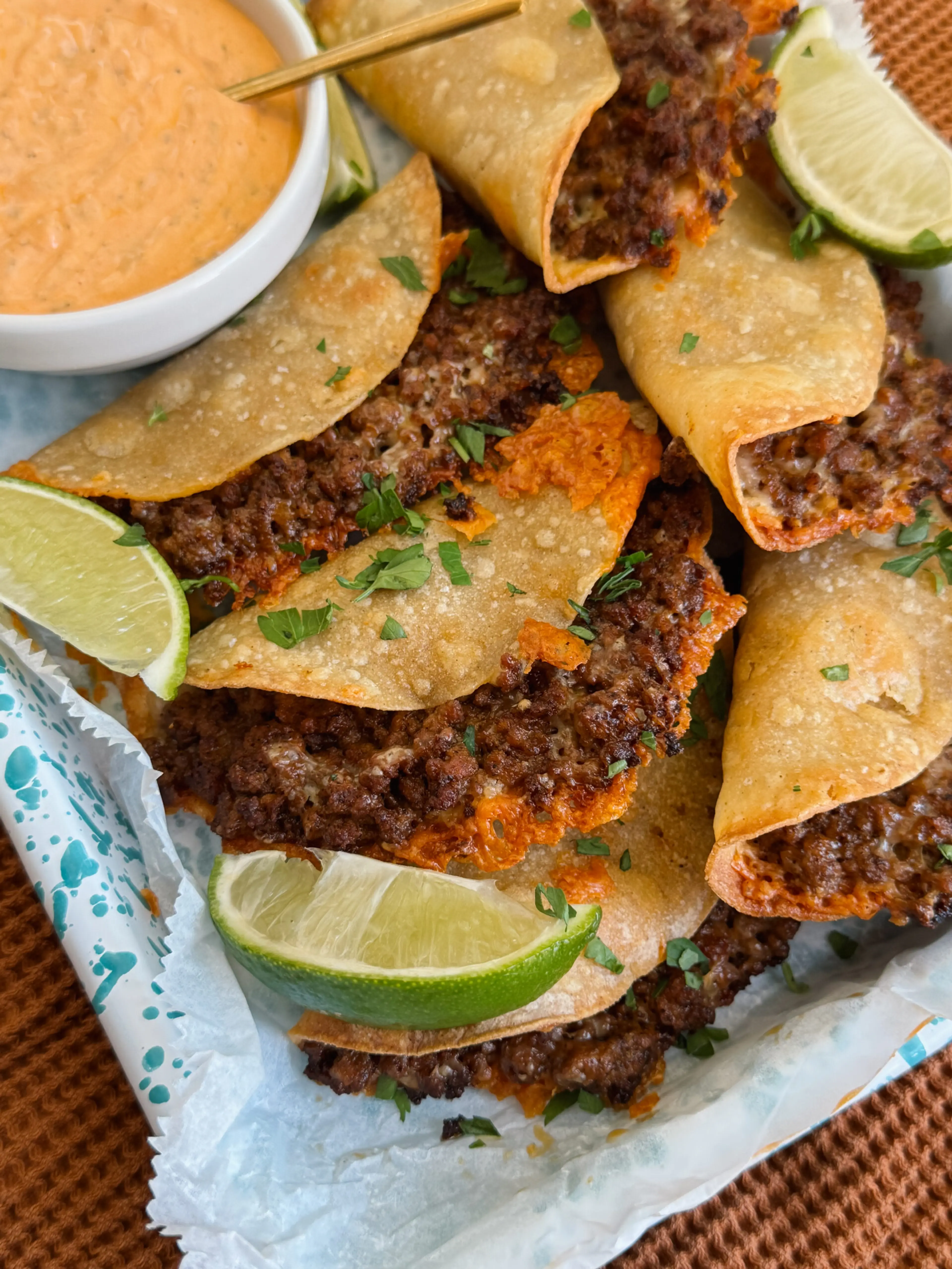 Crispy Baked Tacos with Buffalo Ranch