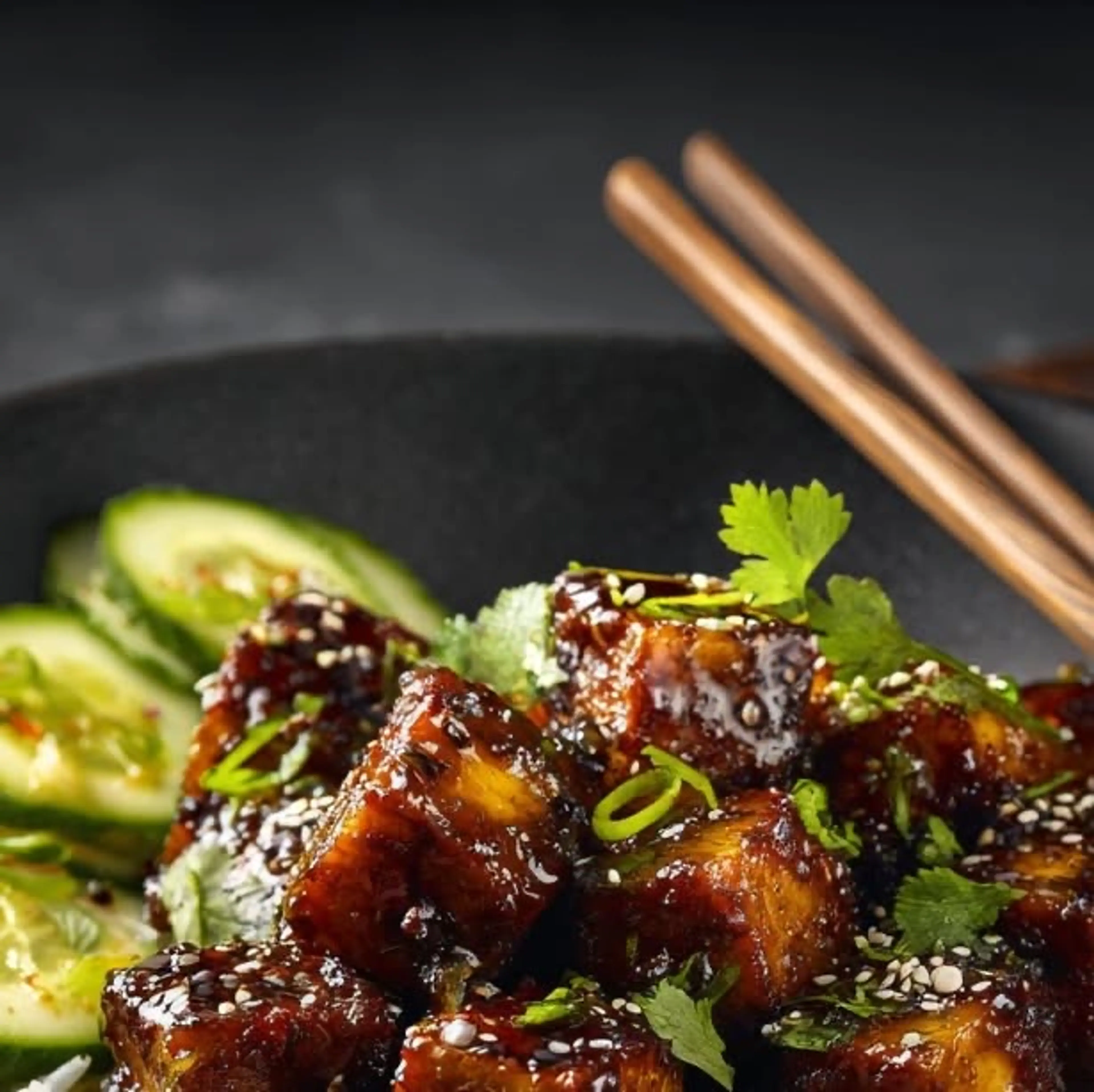 Peanut Tofu With Cucumber Pickle