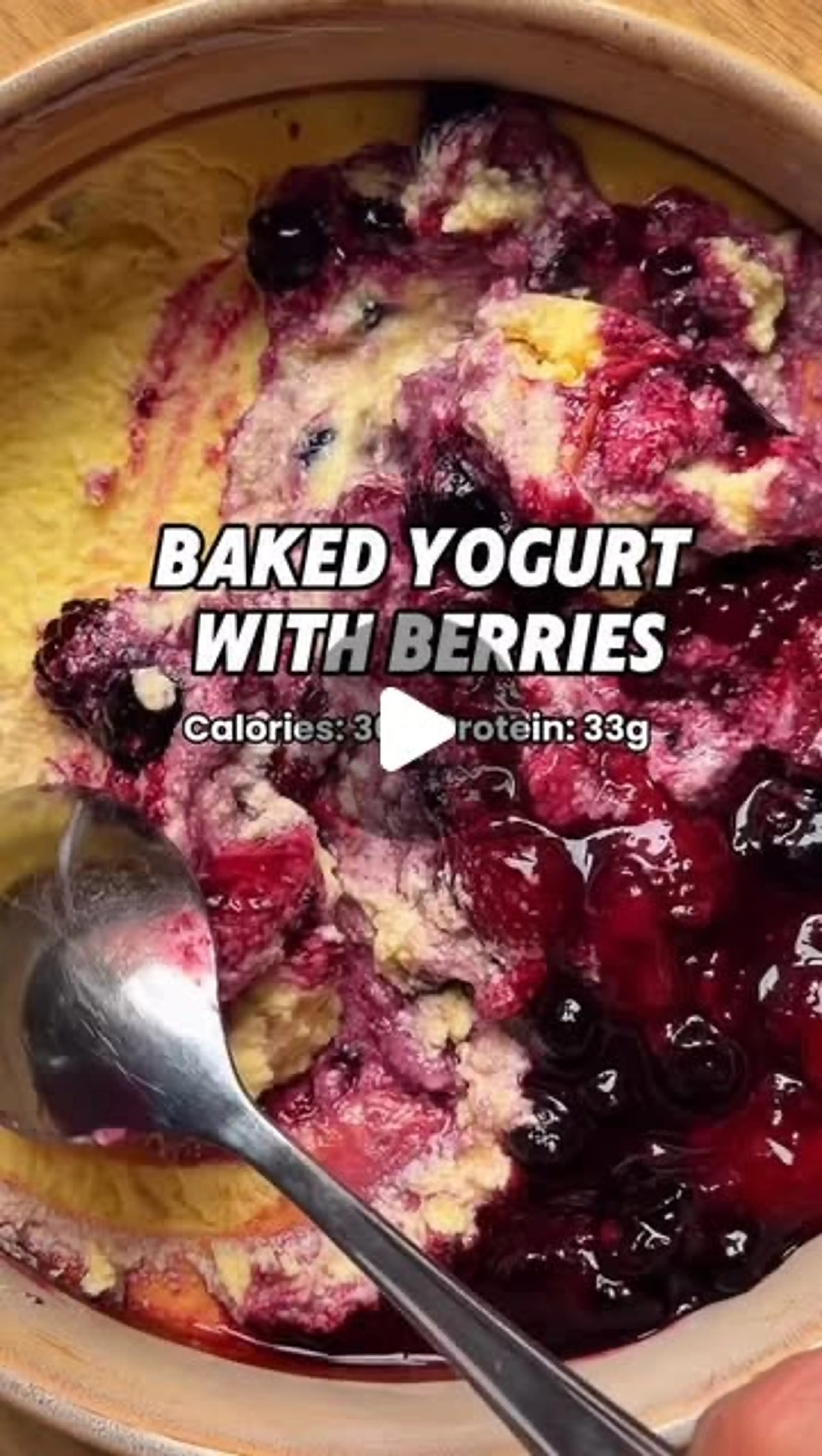 Baked Yogurt with Warm Berries
