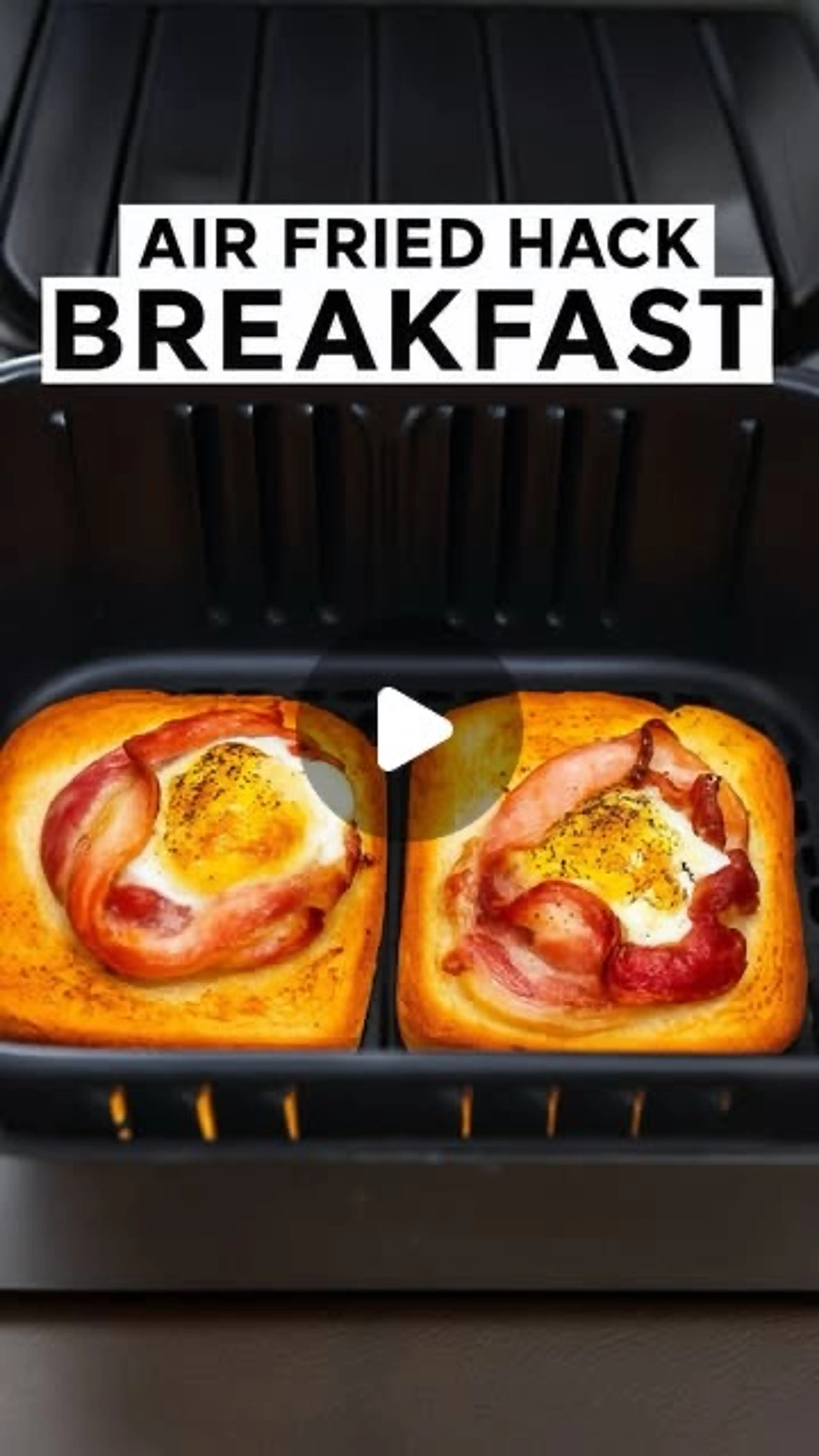 Air Fried Poached Egg & Crispy Bacon on Toast