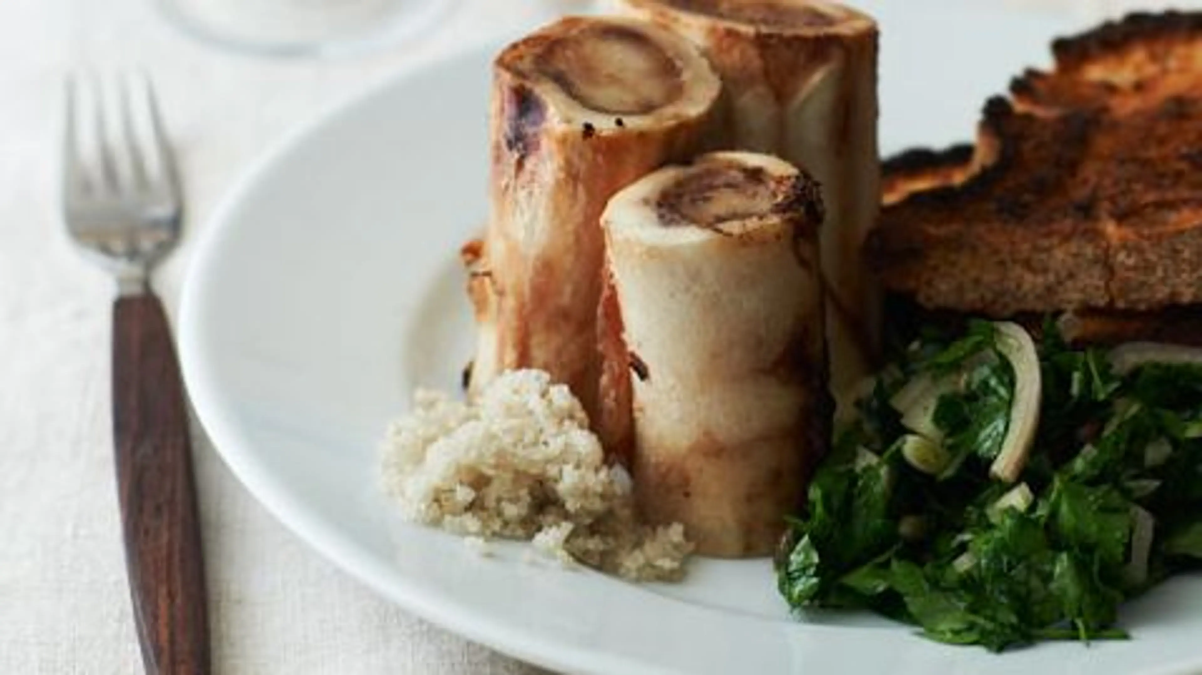 Roast Bone Marrow and Parsley Salad