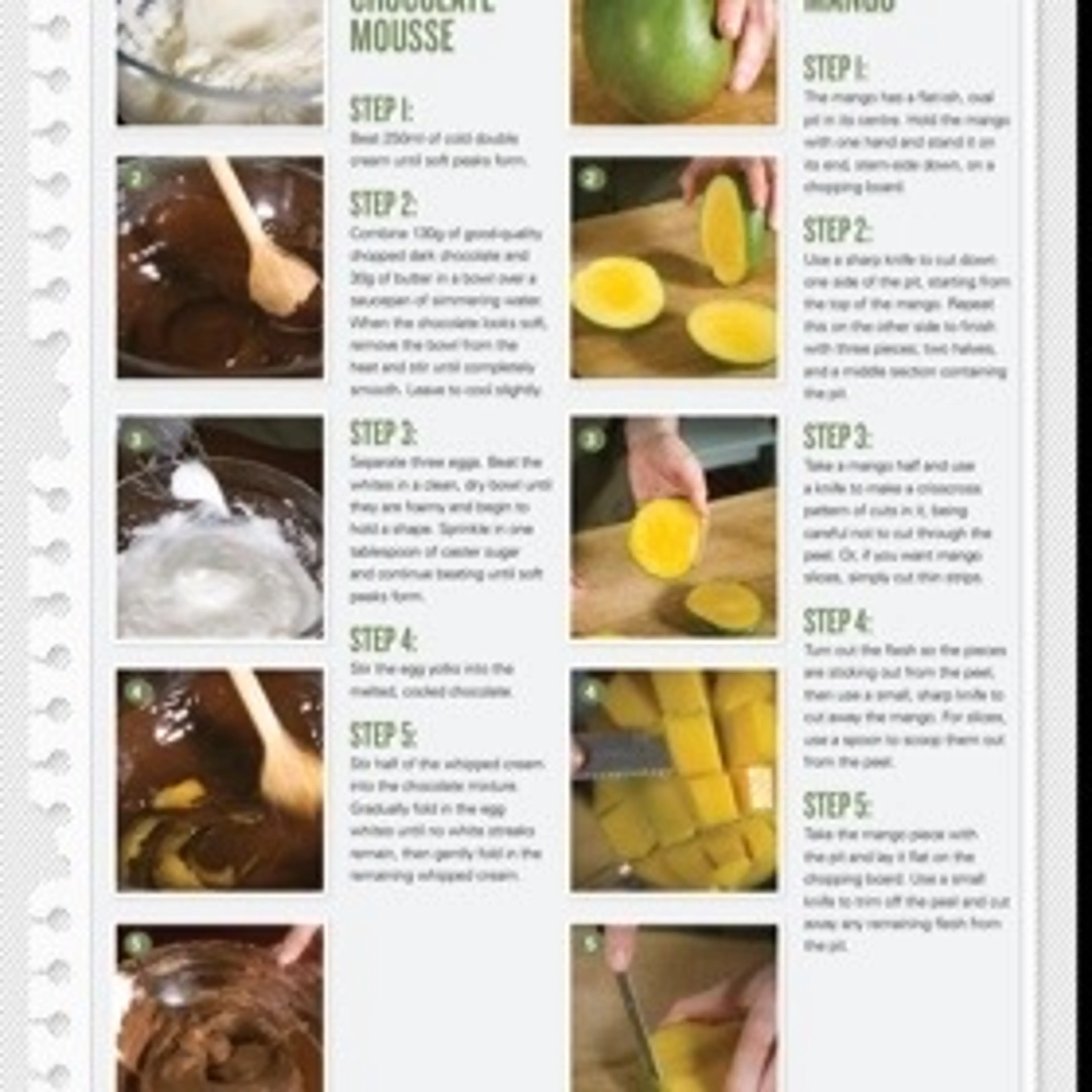 Make Chocolate mousse / Prepare a mango