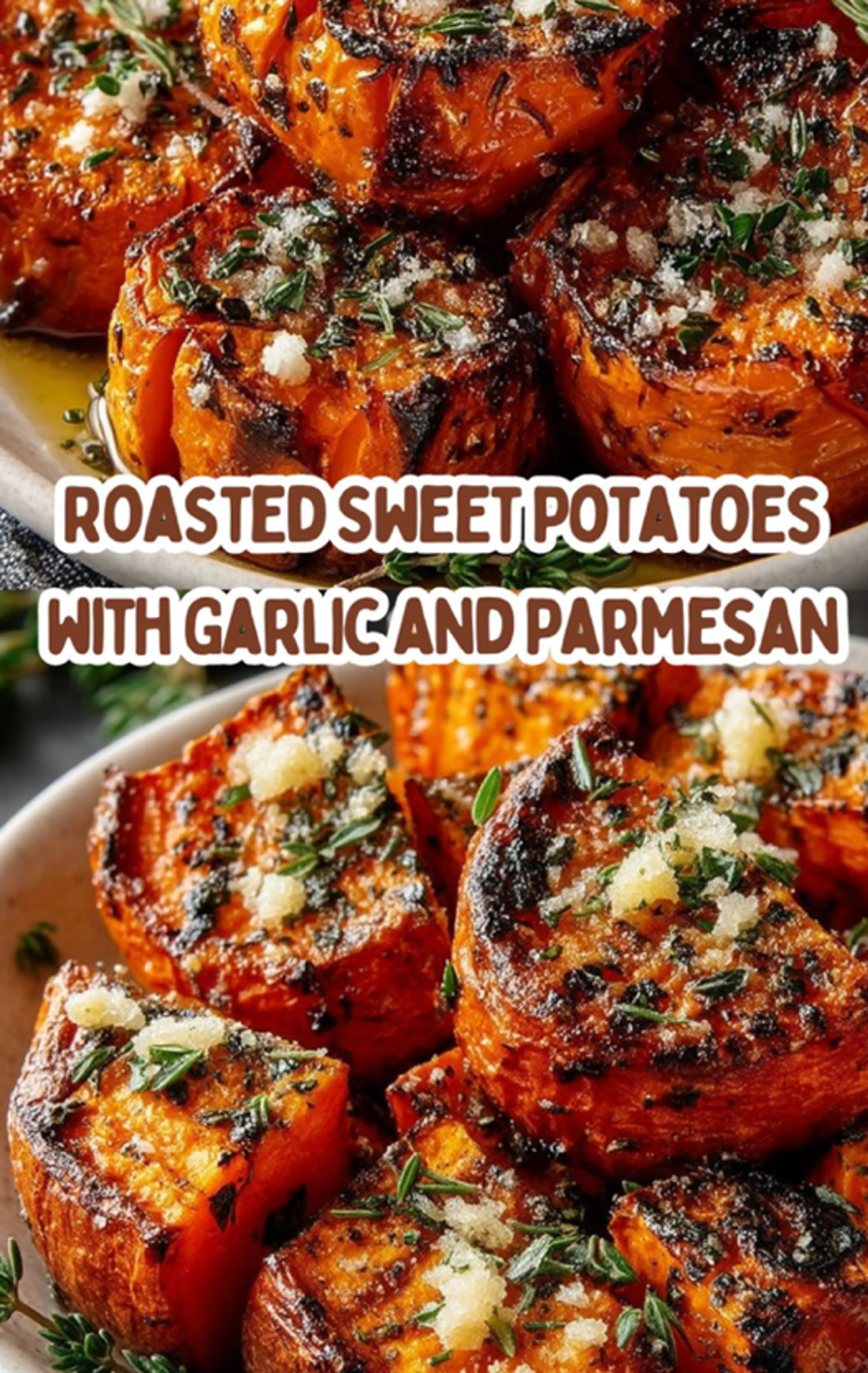 Roasted Sweet Potatoes With Garlic And Parmesan