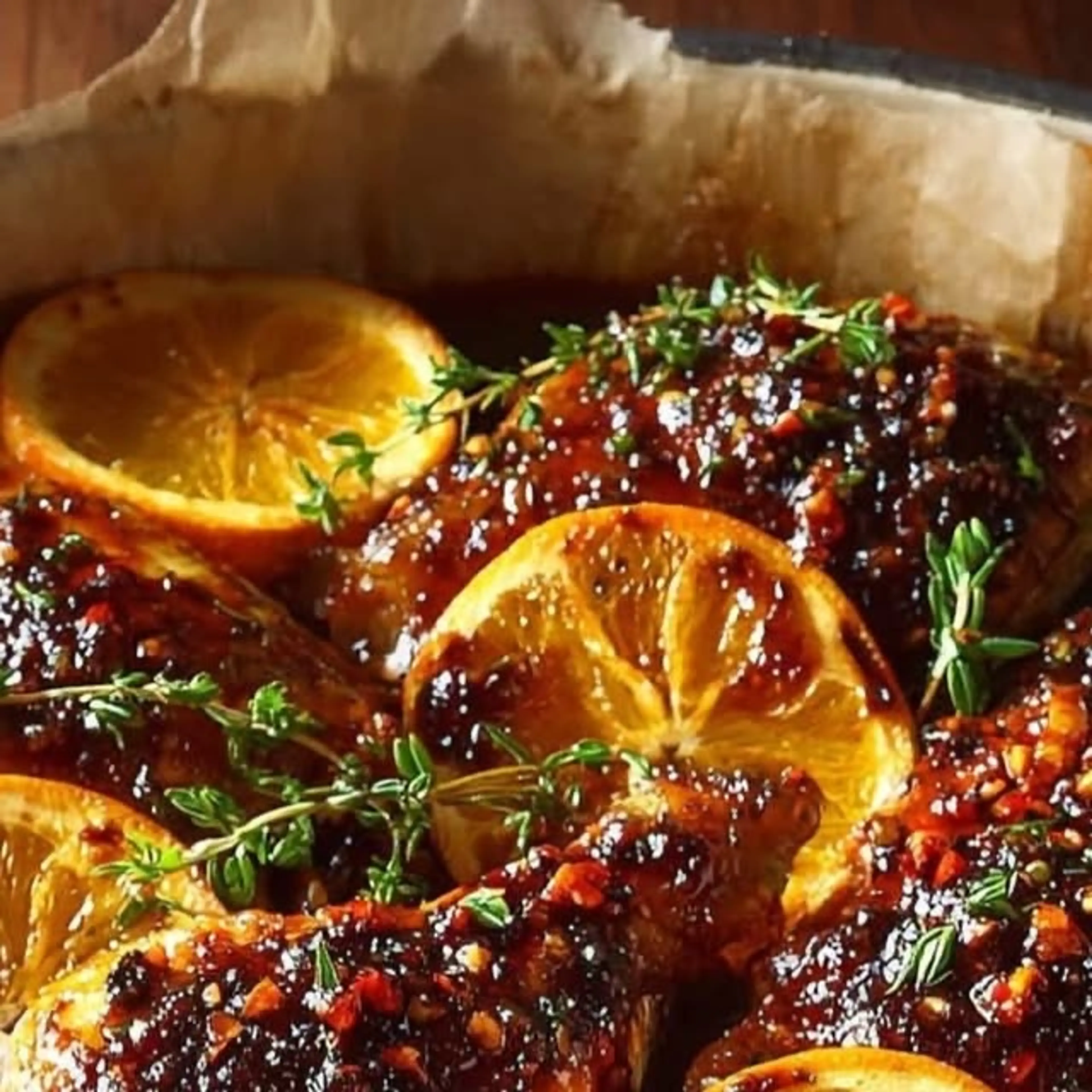 Caramelized Orange Maple Chicken ( or Salmon )