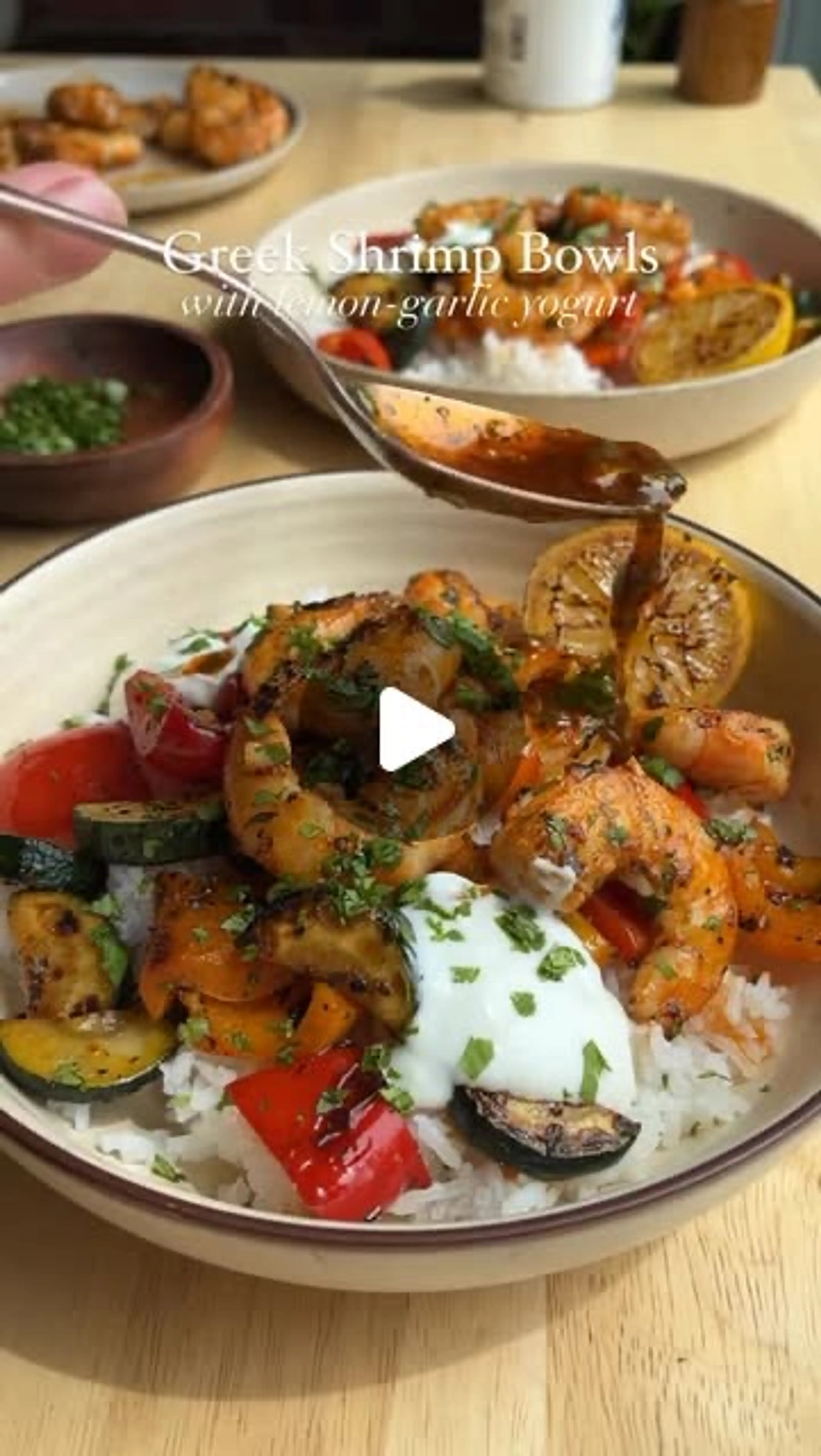 Greek Shrimp Bowls/ Recipe Below