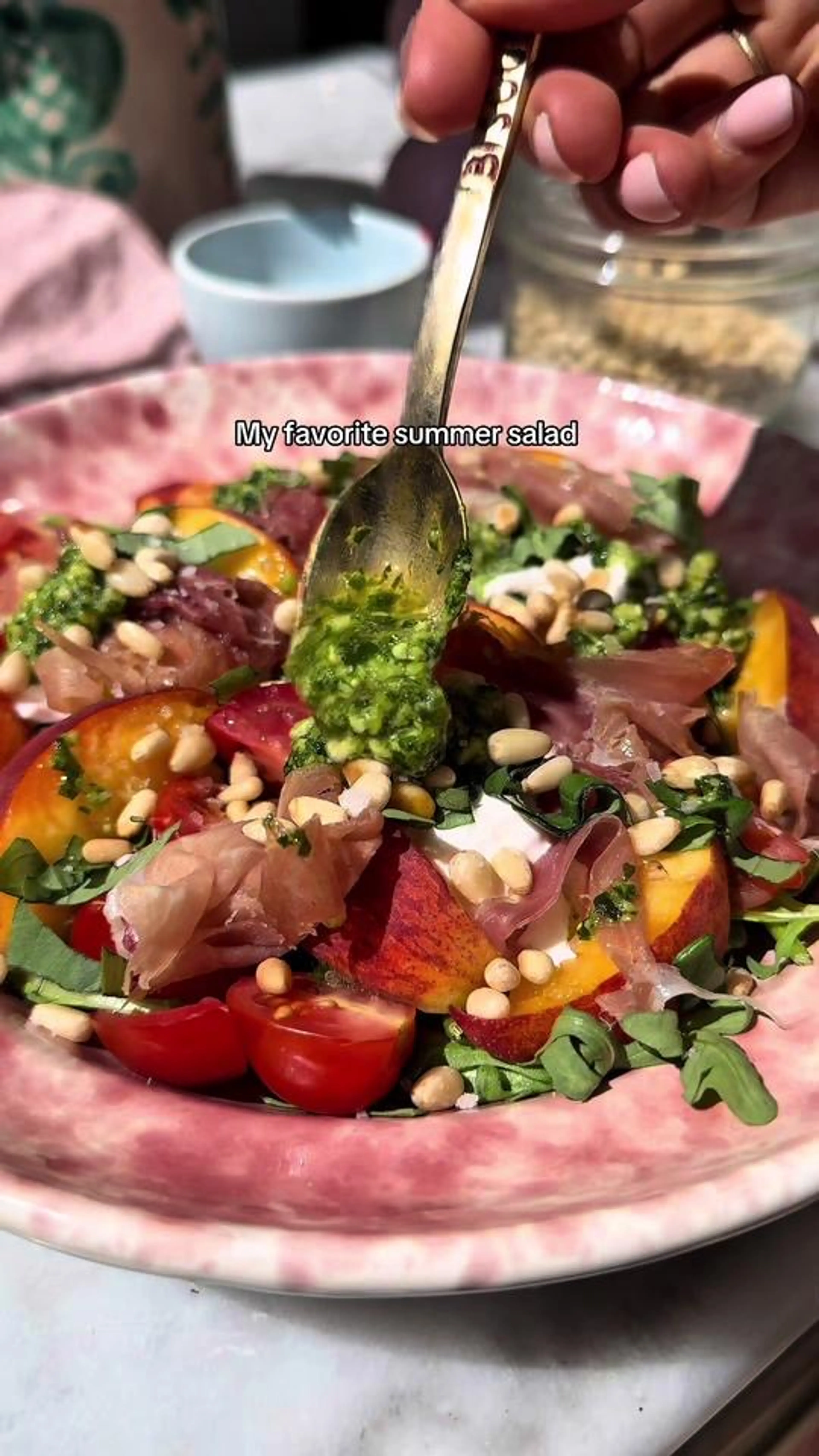 Parmaham Perzik Burrata Salade