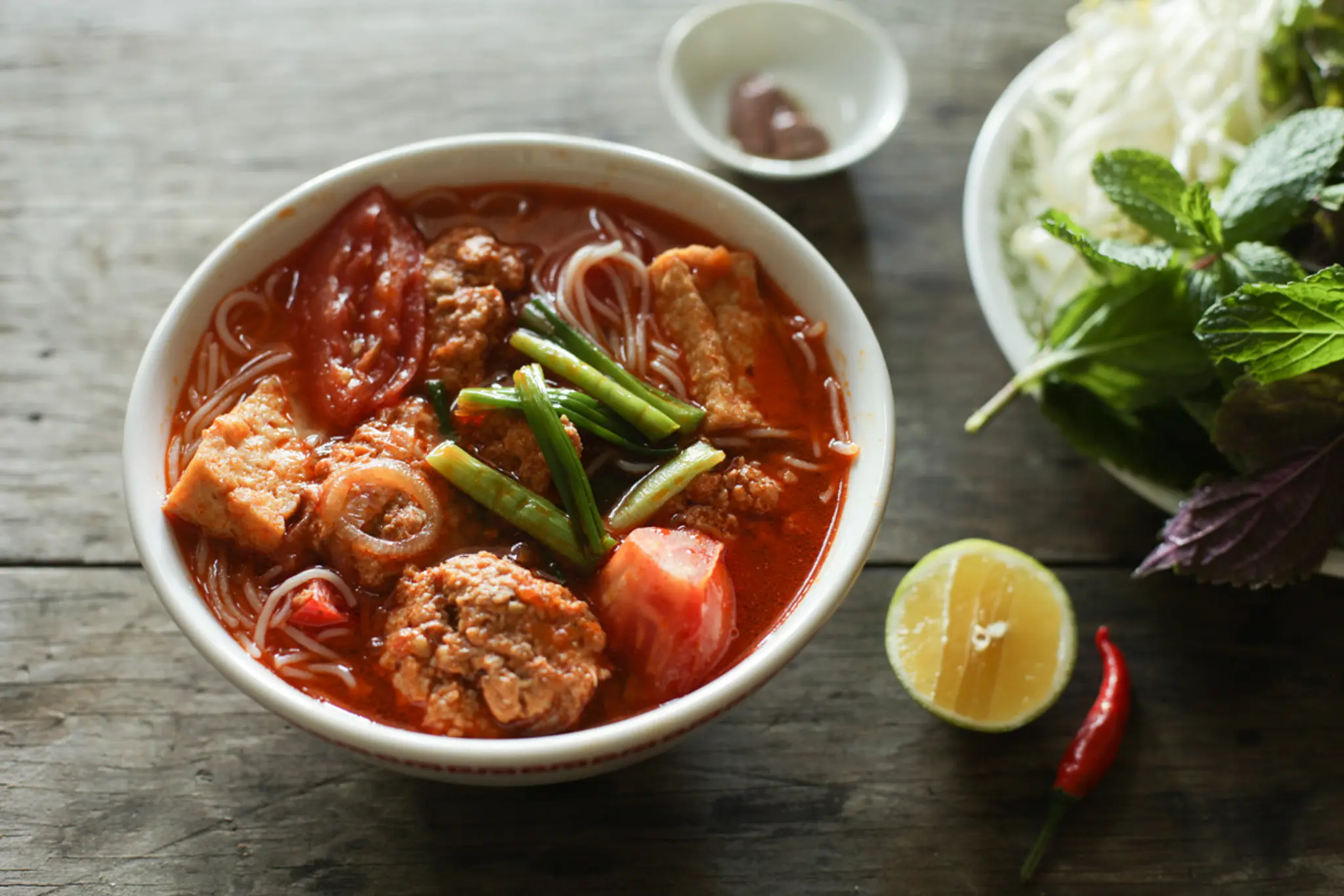 Bún Riêu (Vietnamese Crab, Pork & Tomato Noodle Soup)