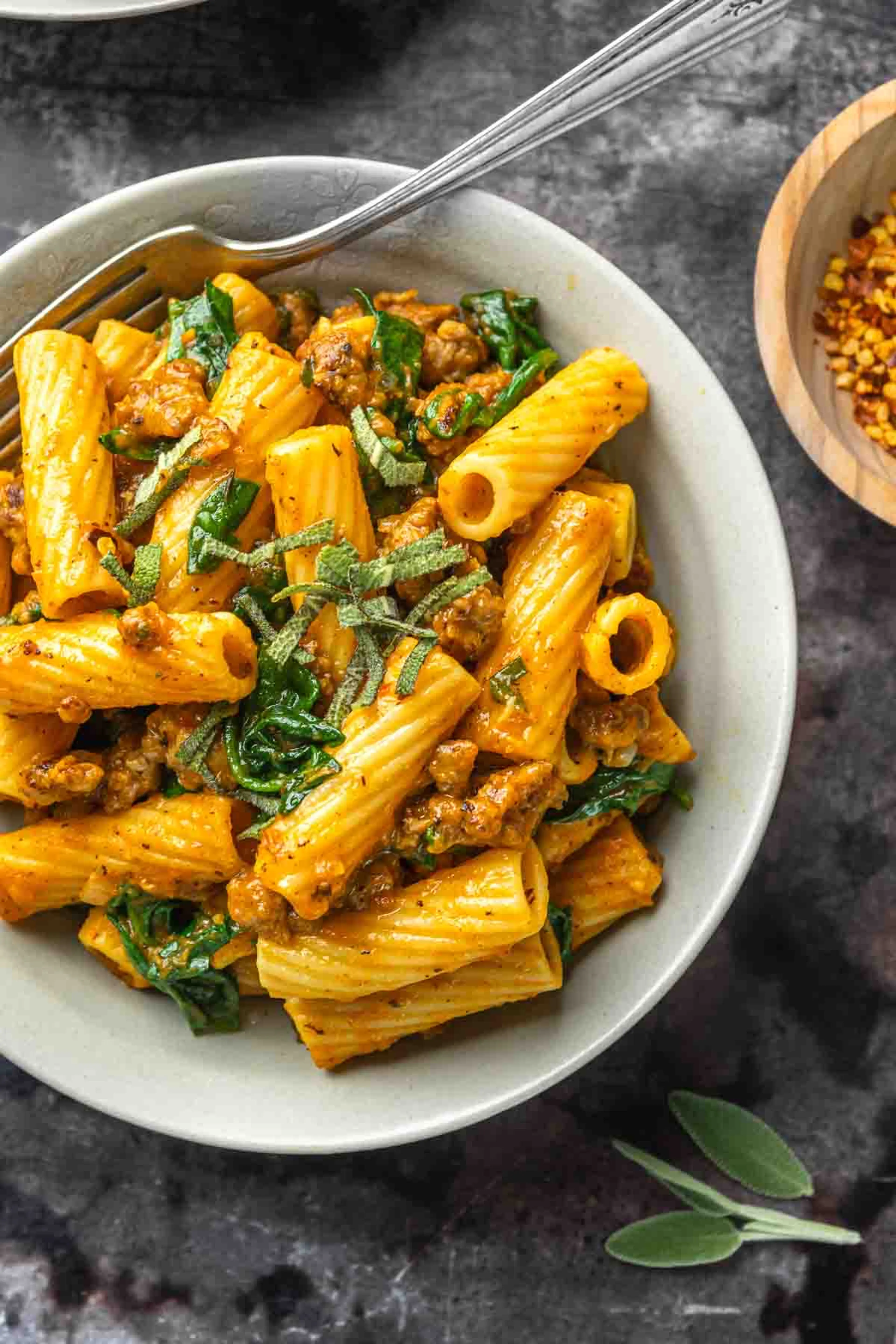 Pumpkin Pasta with Italian Sausage