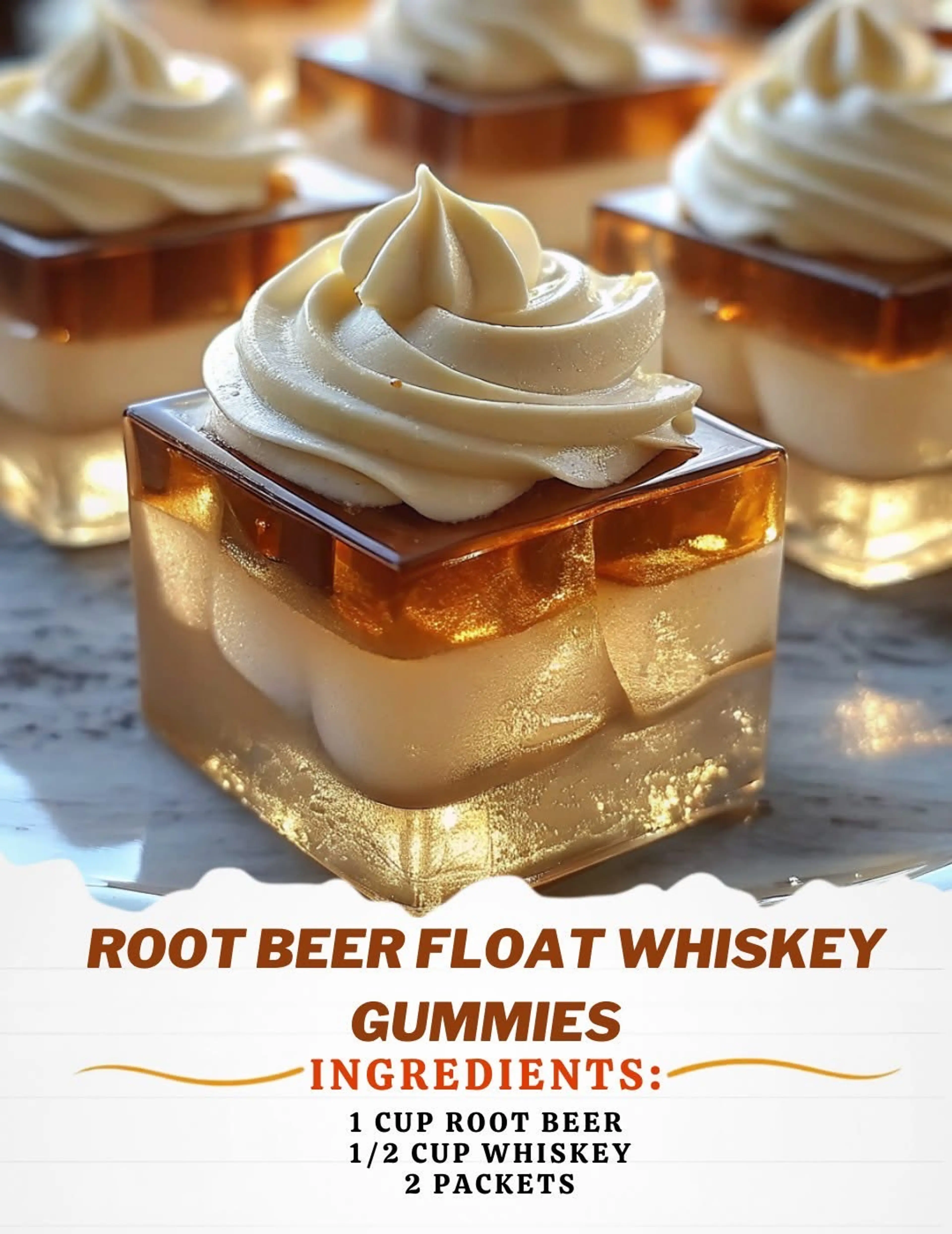 Root beer float Whiskey gummies