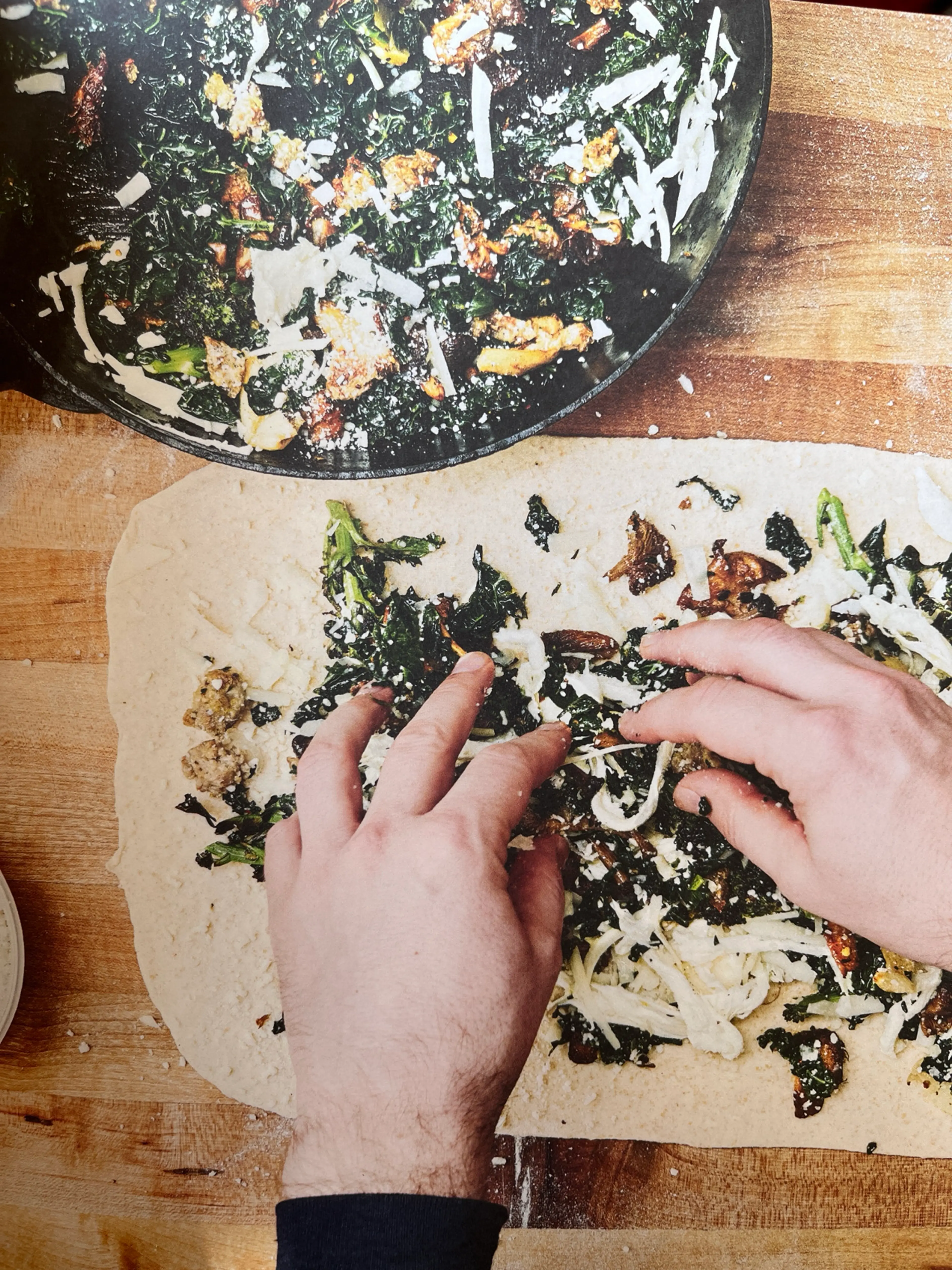 Savory Morning Bun with Sausage, Fontina, and Broccoli Rabe