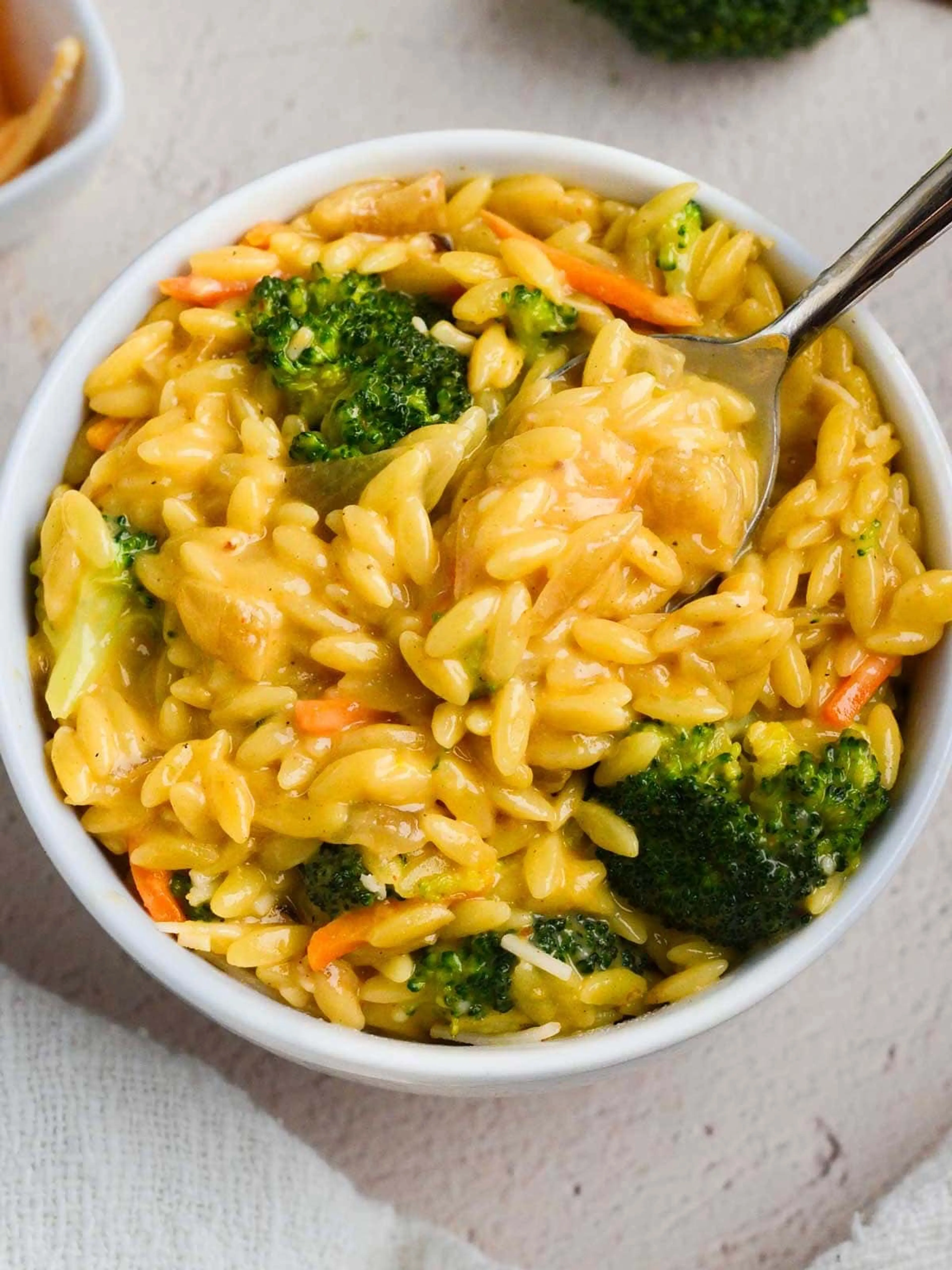Broccoli Cheddar Orzo