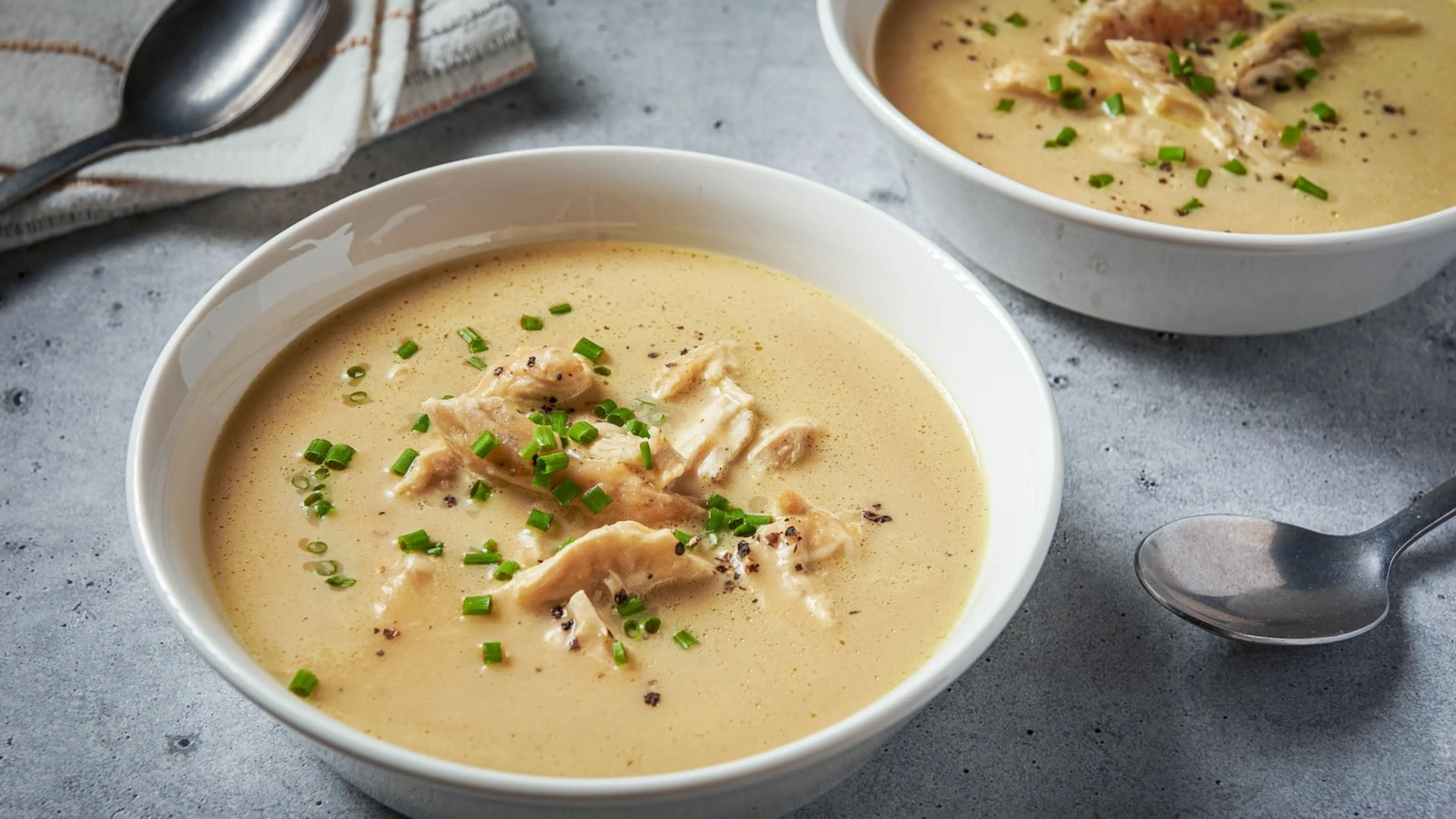 Creamy Chicken Soup With Caramelized Onions