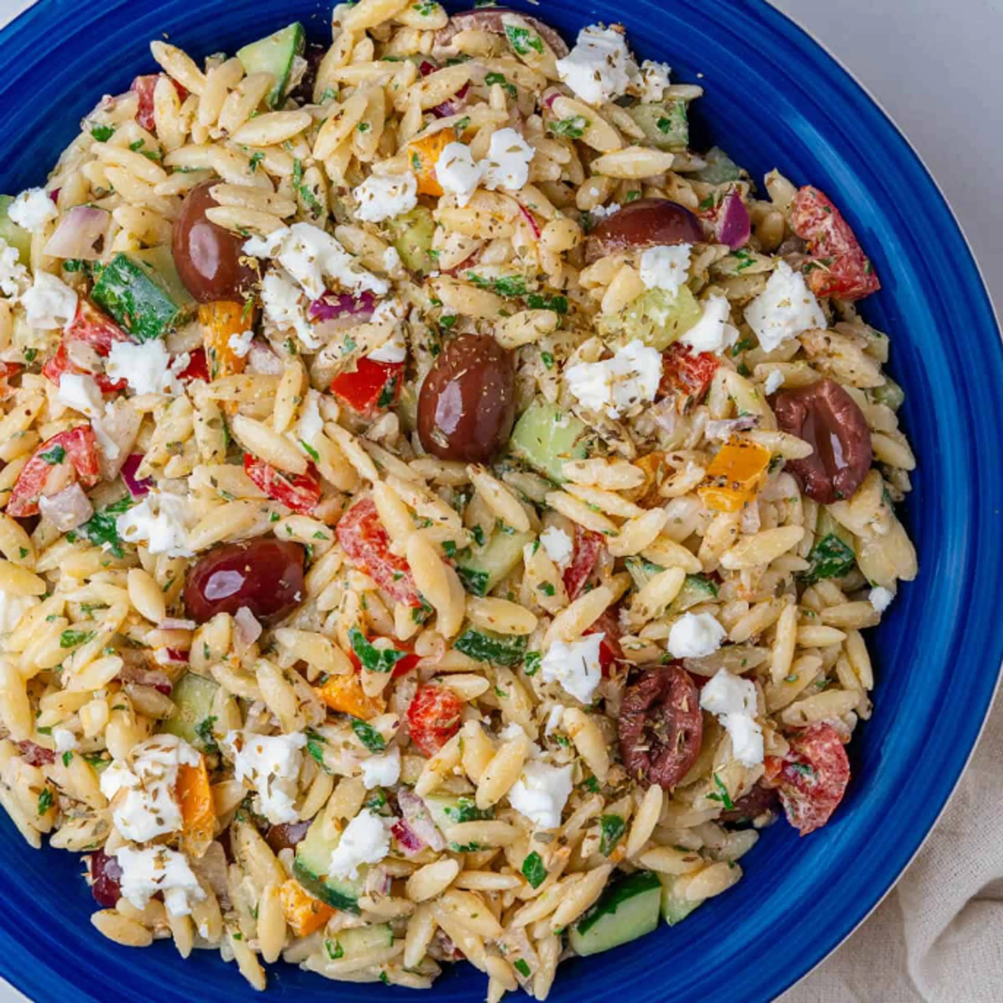 Greek Orzo Salad - Creamy Feta Dressing