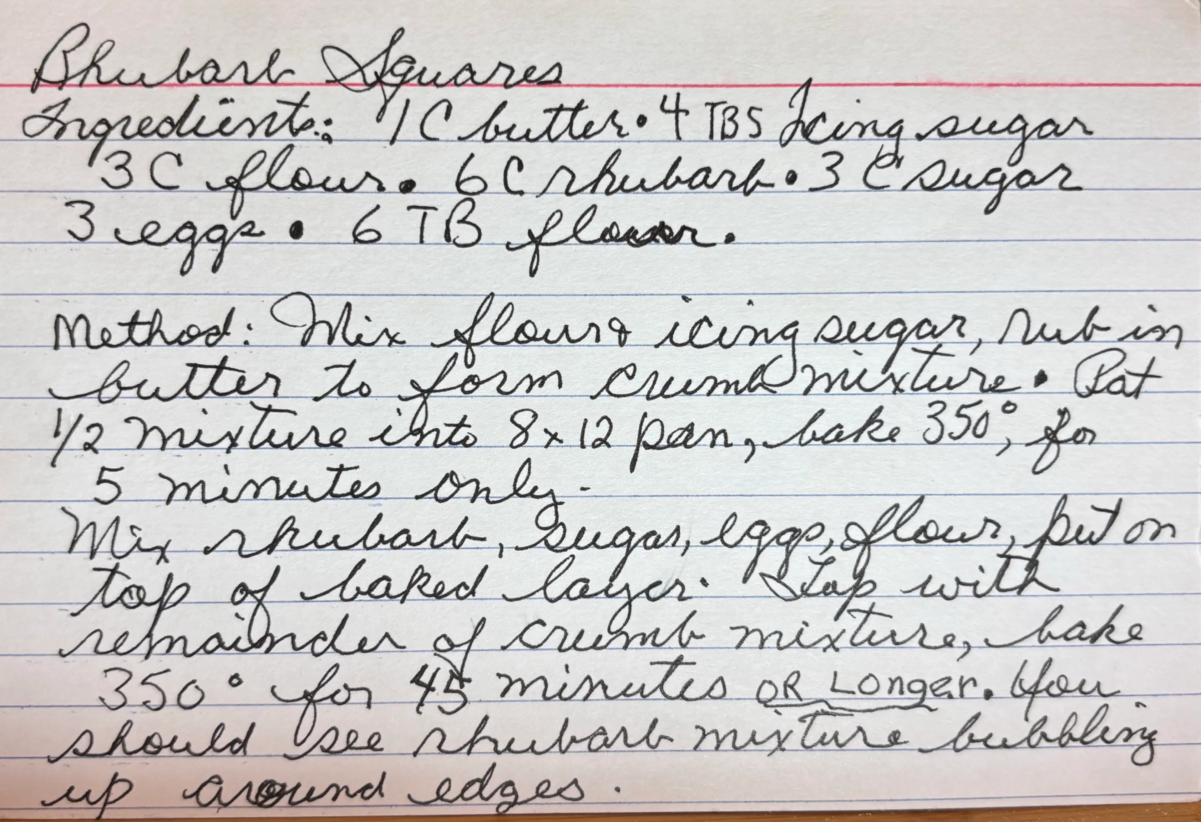 Rhubarb Squares