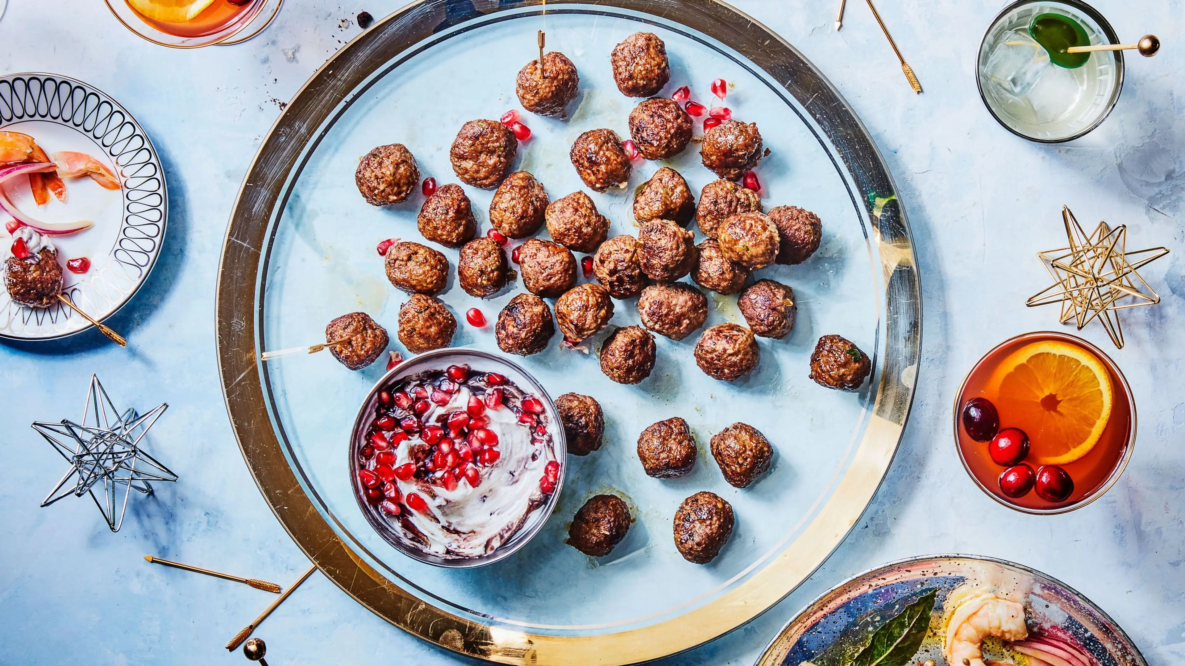 Turkish Spiced Meatballs with Pomegranate Yogurt Sauce