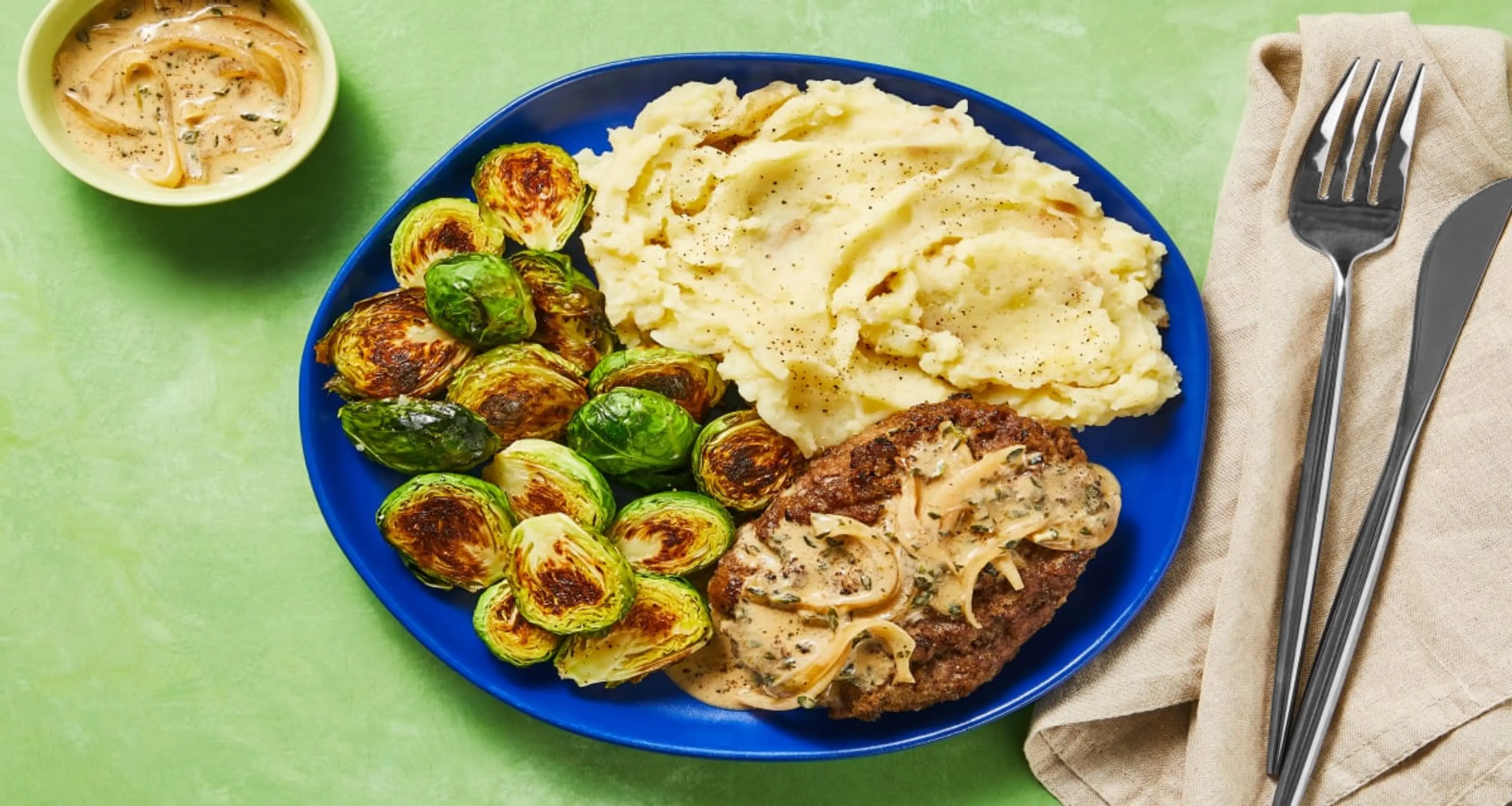 Meatloaves with Creamy Thyme Sauce plus Roasted Broccoli & G