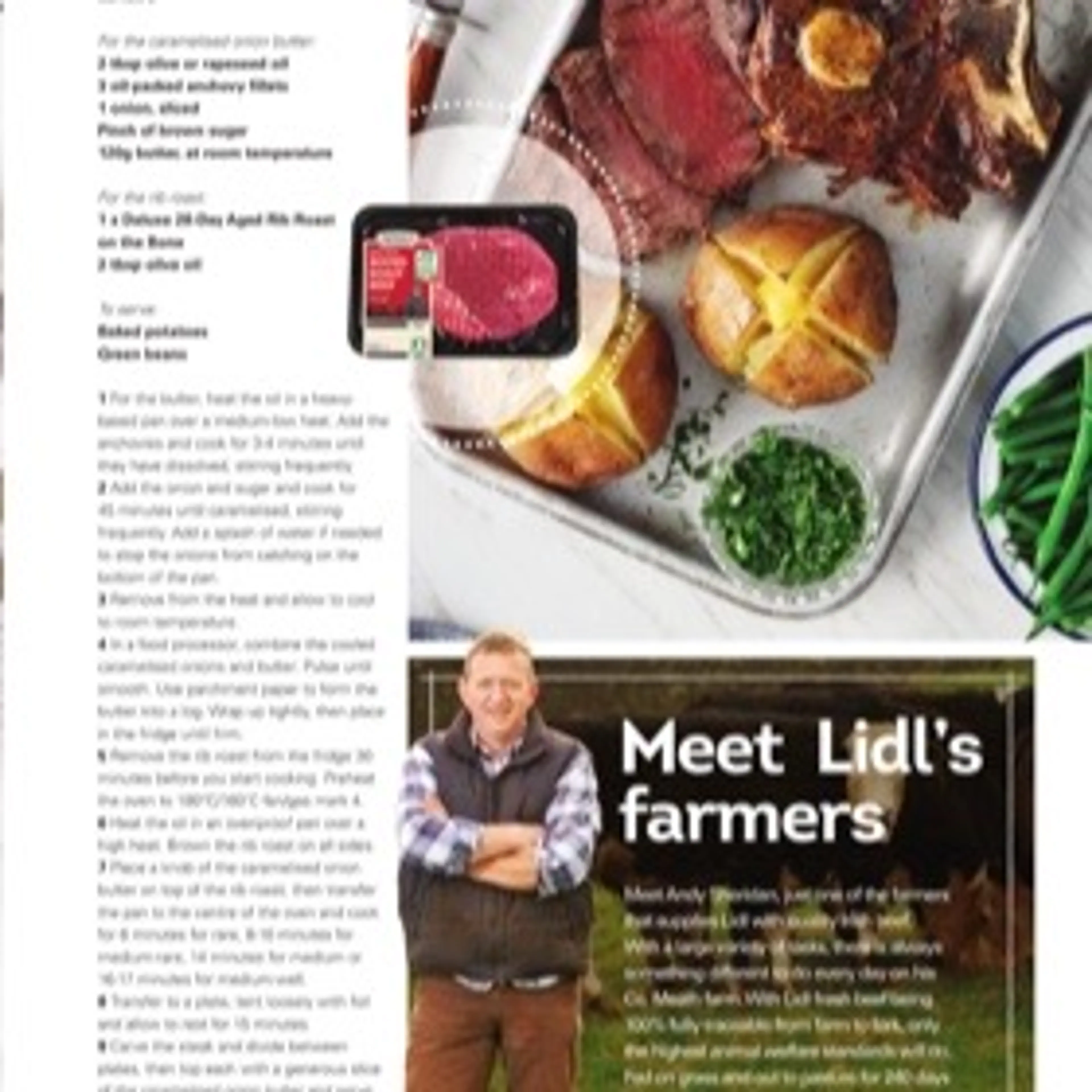 Rib roast with caramelised onion butter