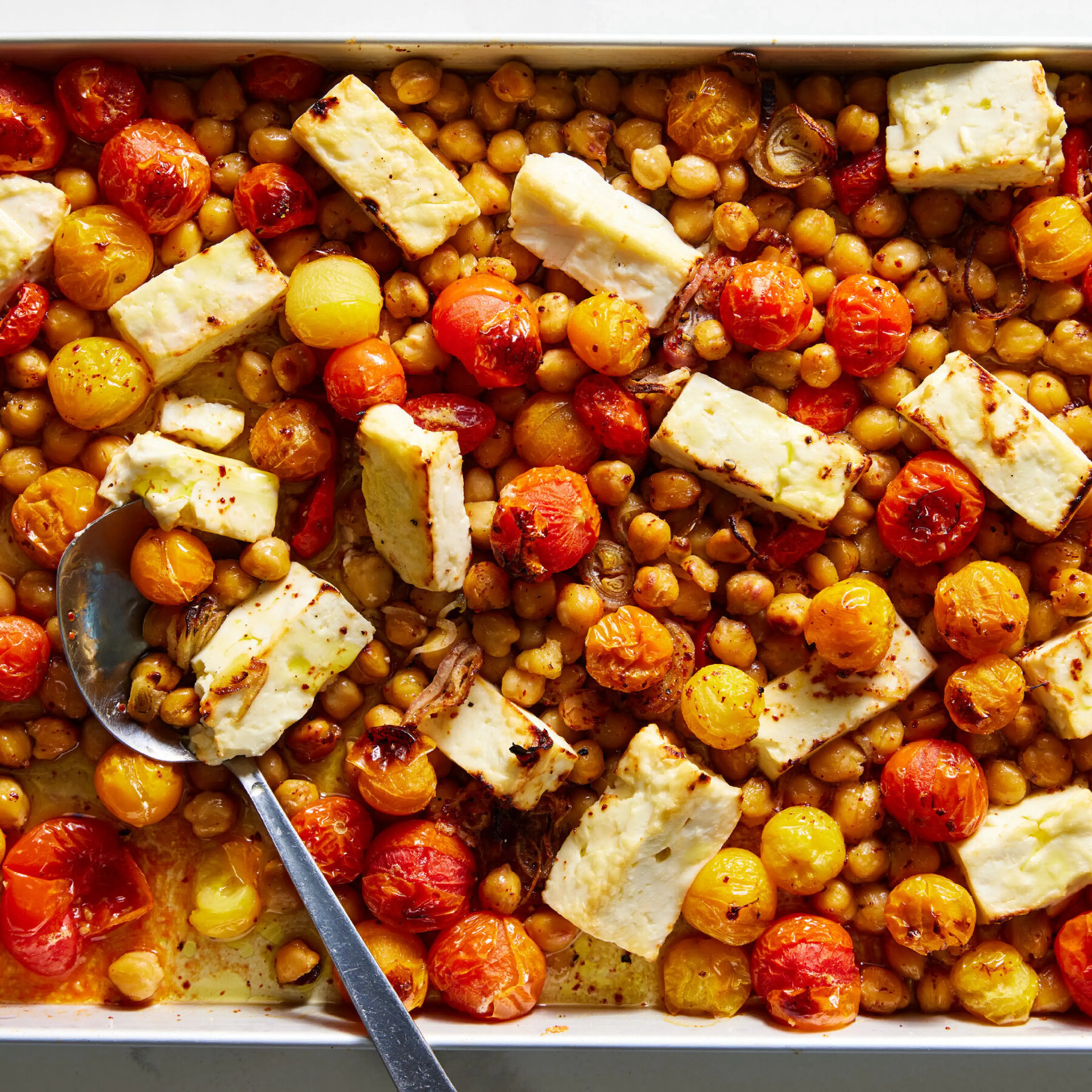 Sheet-Pan Feta With Chickpeas and Tomatoes