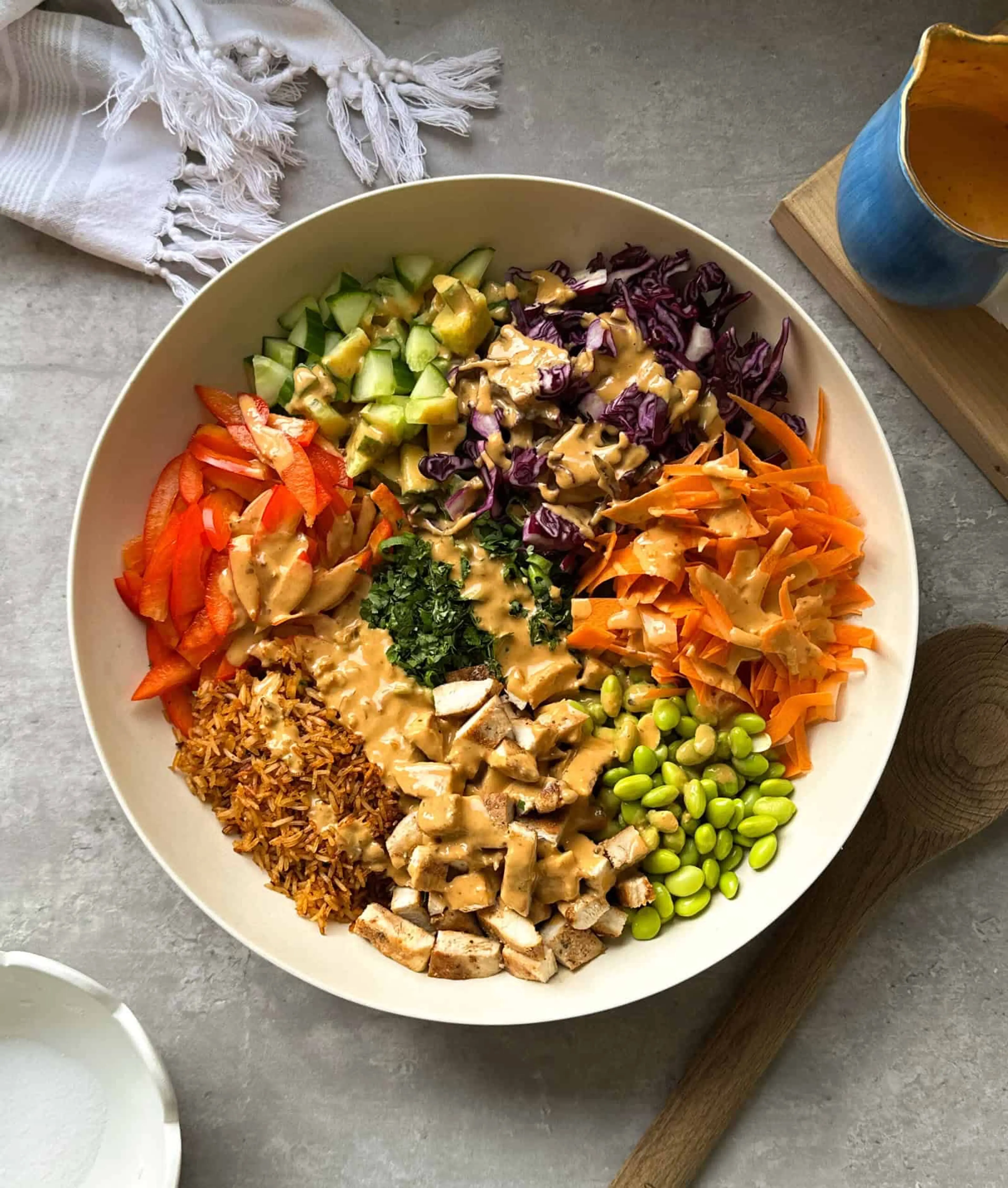 Crispy Rice Salad with Peanut Lime Dressing