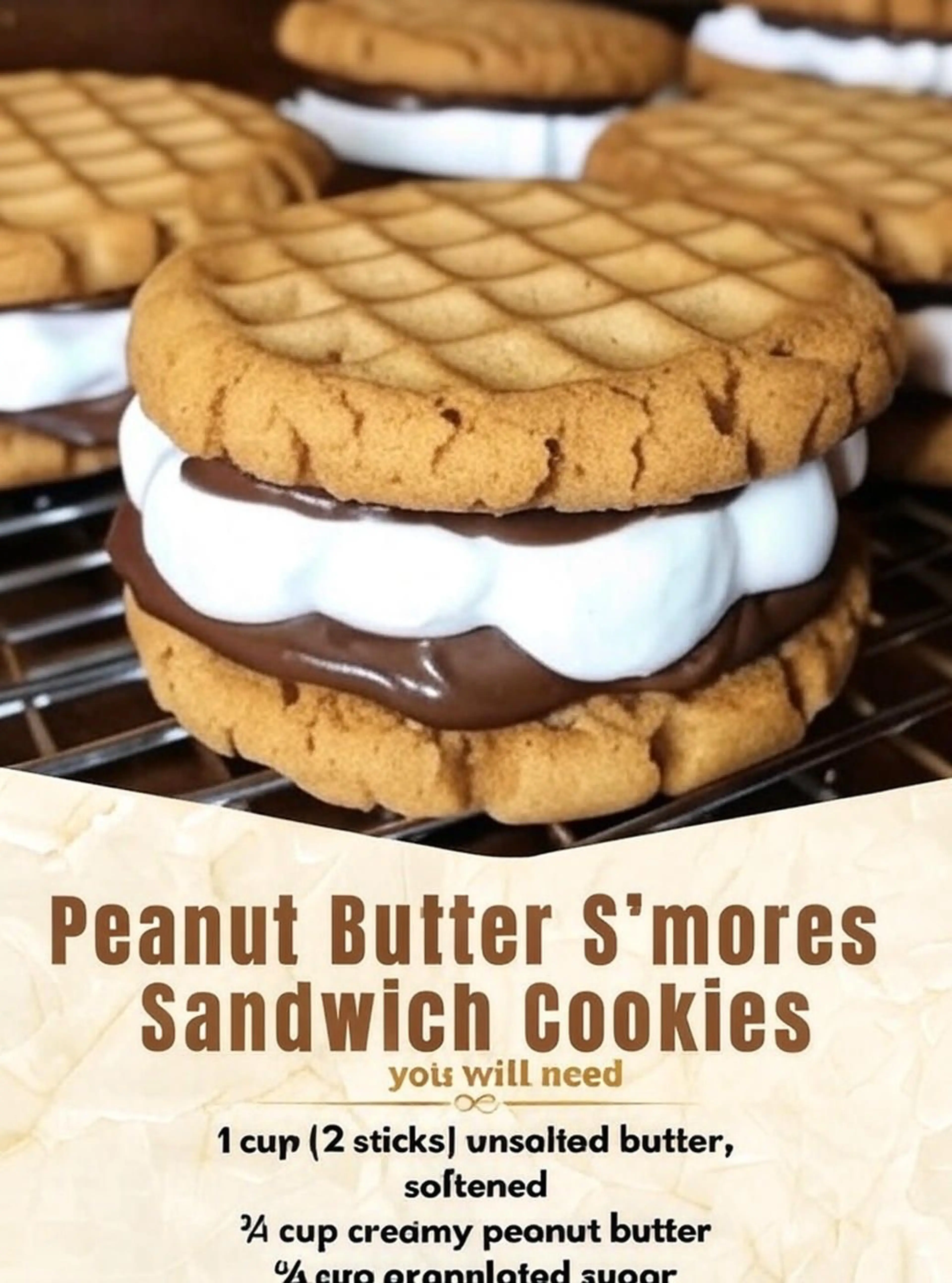 Peanut Butter S’mores Sandwich Cookies
