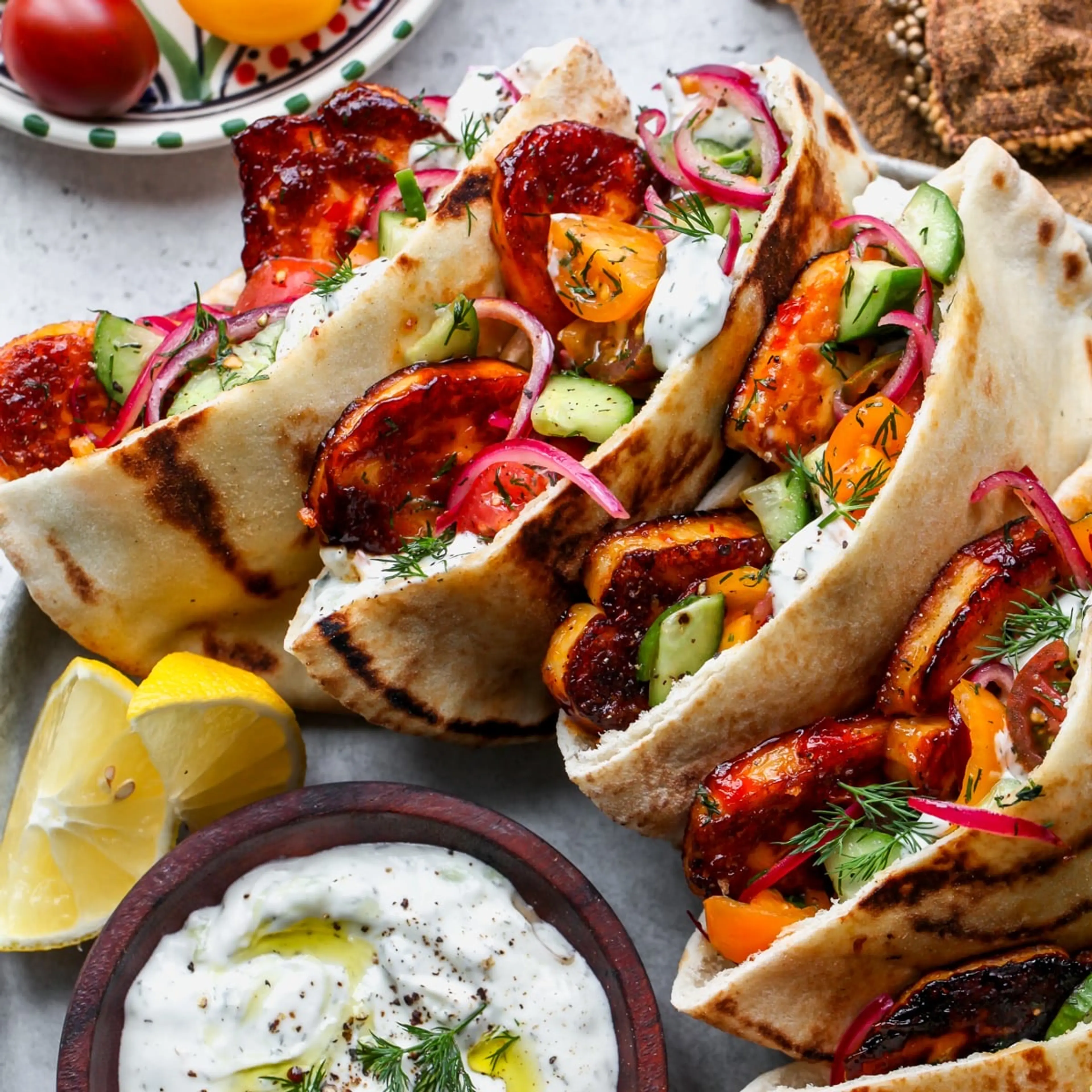 Mediterranean Halloumi Pitas