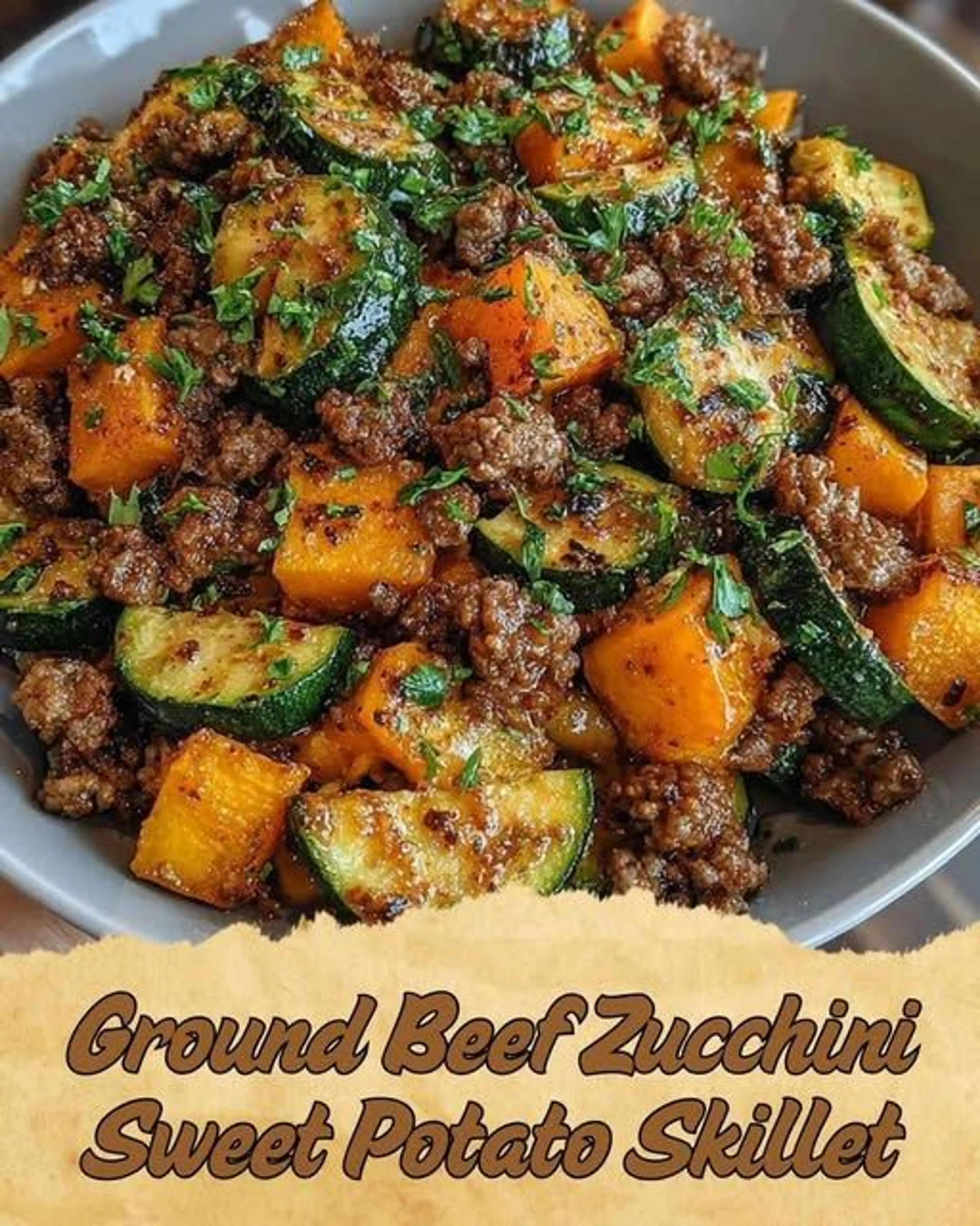 Ground Beef Zucchini Sweet Potato Skillet